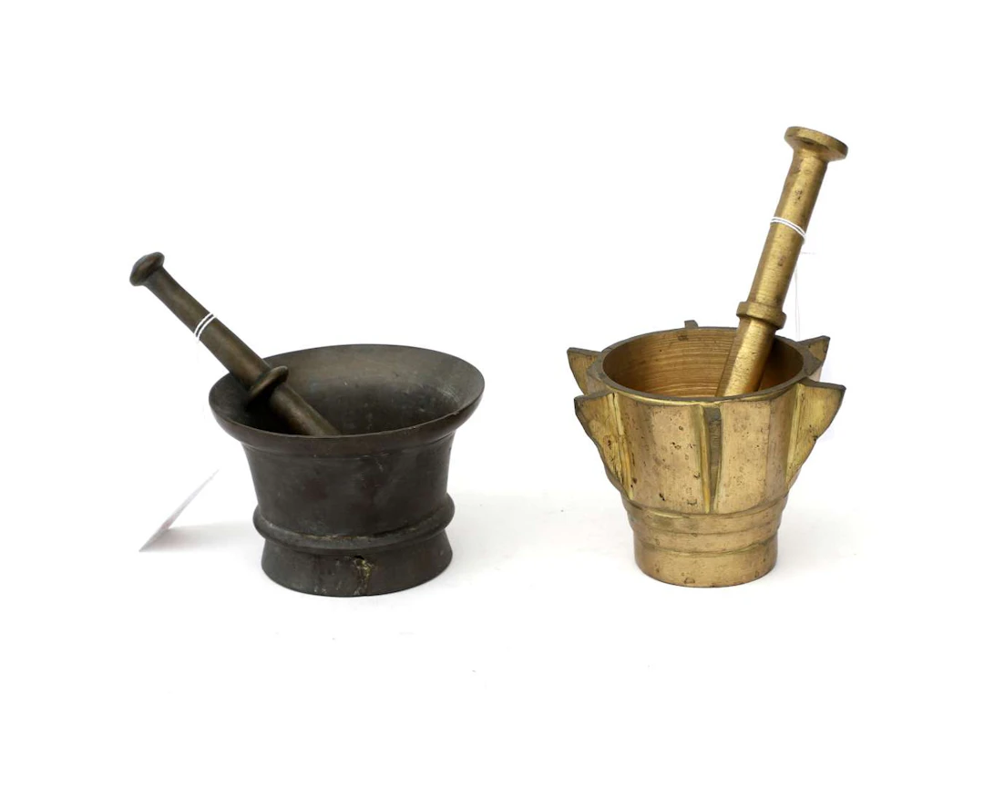 Two bronze mortars, 19th/20th century