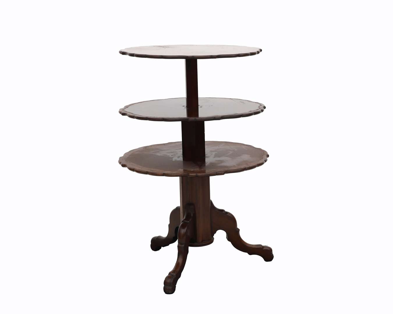 An adjustable mahogany etagère or dumbwaiter', Europe, 19th/20th century