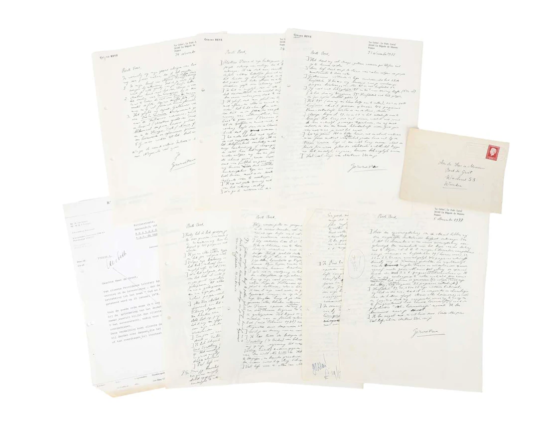 Gerard Reve – 6 original handwritten letters on 7 sheets, mostly written