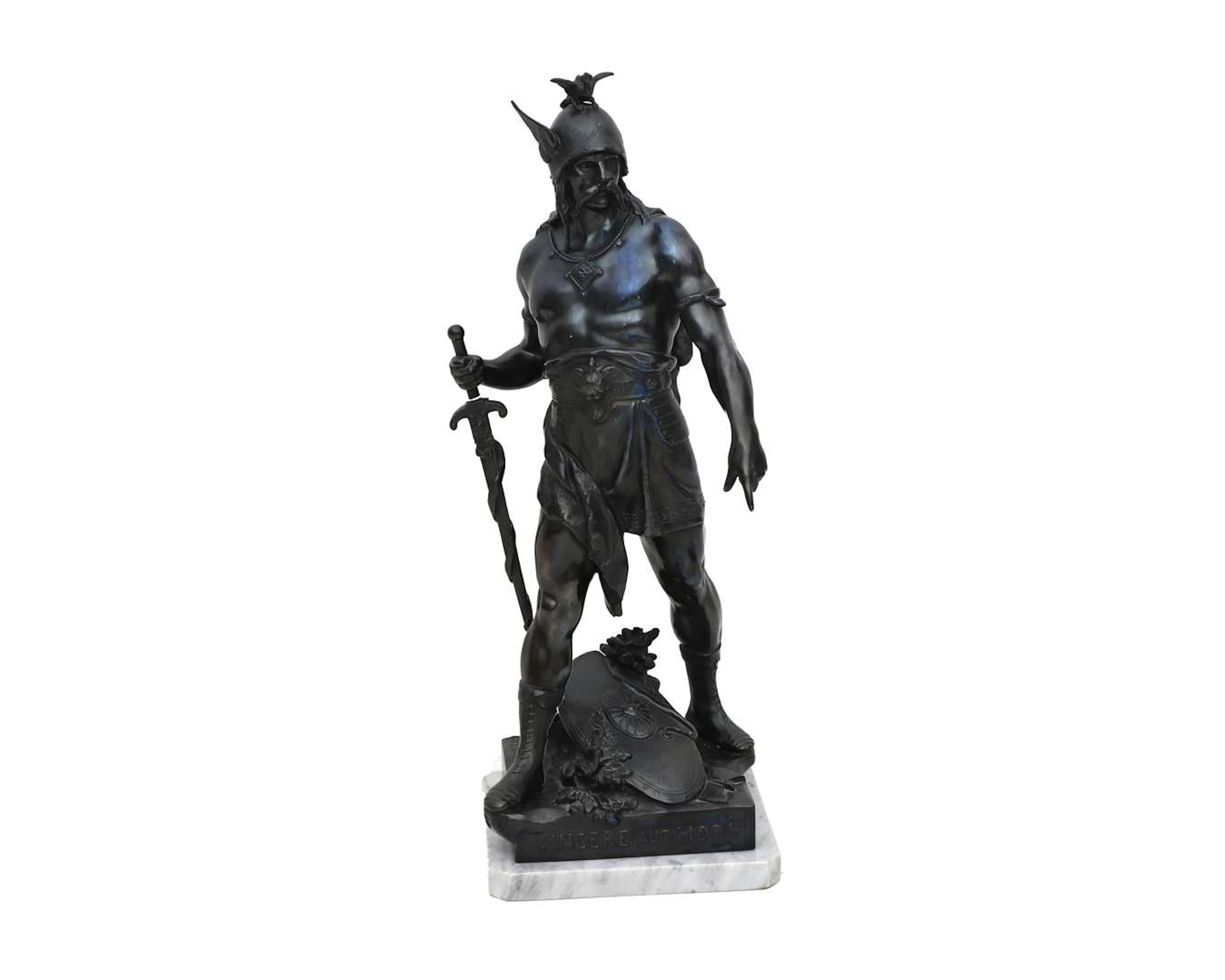 A bronzed statue of Vercingetorix, Emile Louis Picault (1833 - 1915)