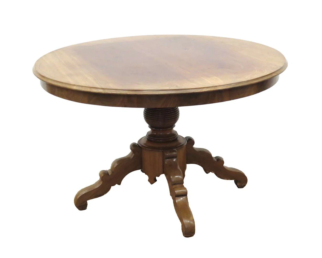 A round mahogany table. Lowered. Late 19th century