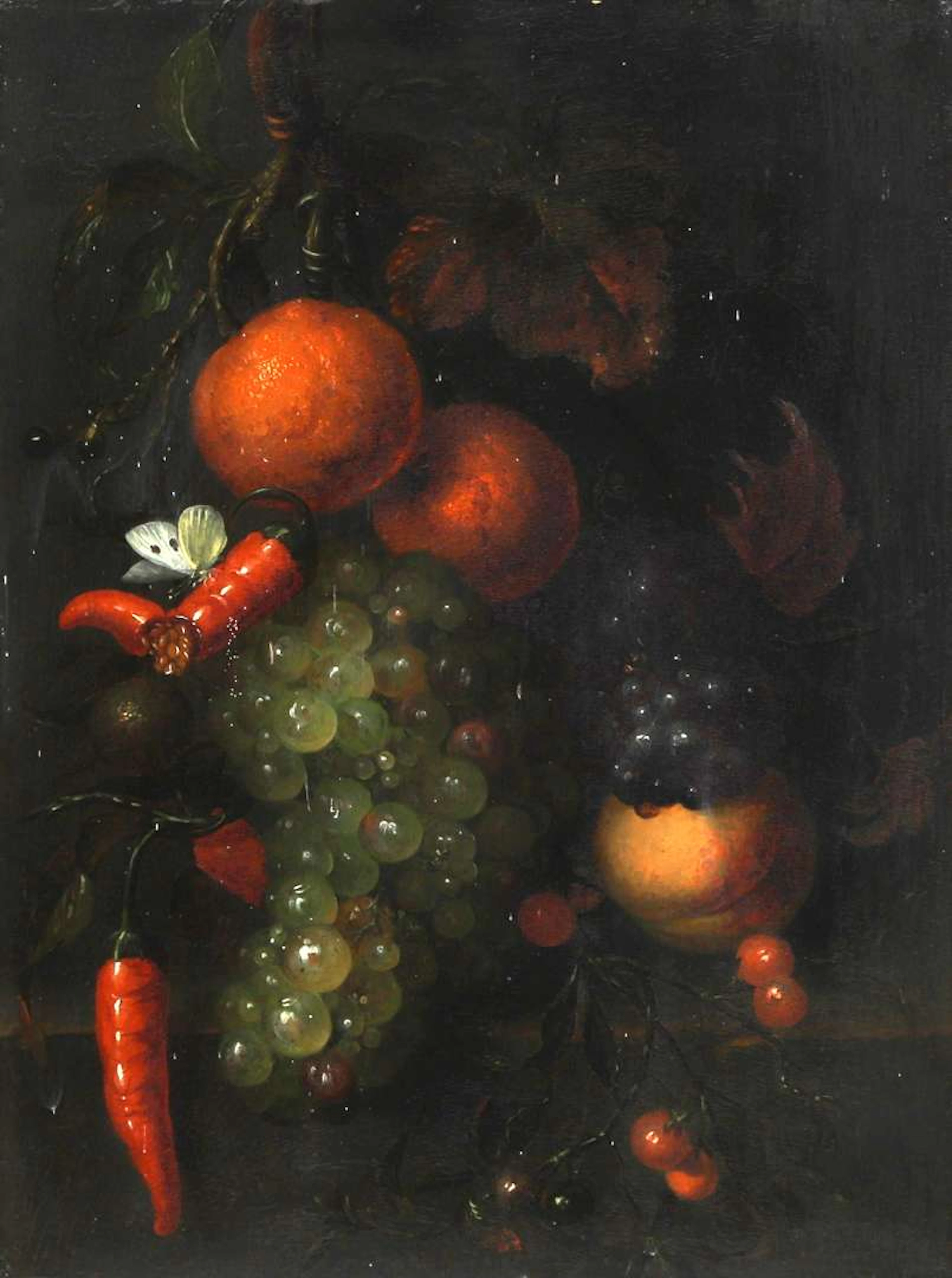 Jan van Doornik (18th century), Still Life with Fruit and Red Peppers