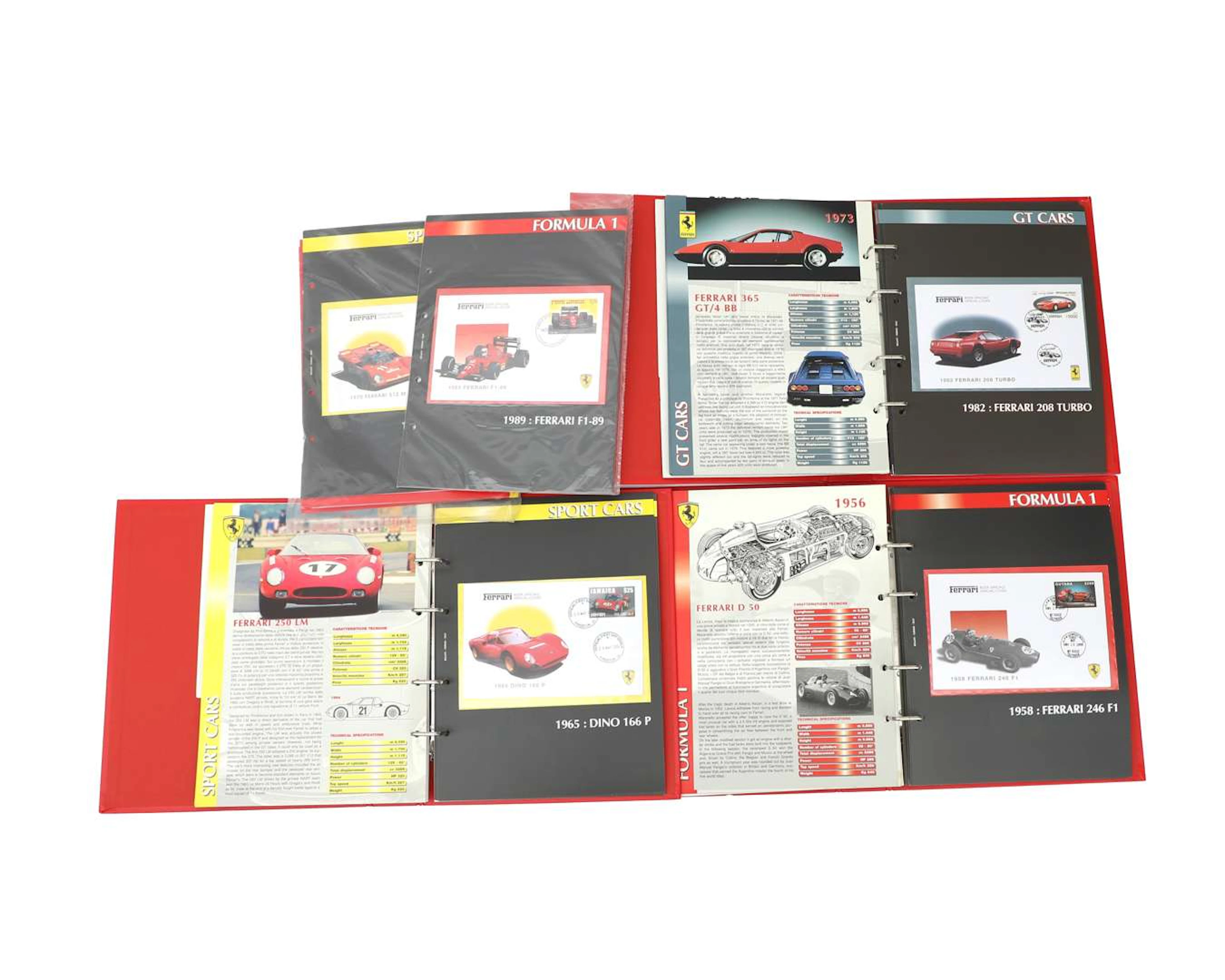 A lot of stamps relating to cars, mostly Ferraris