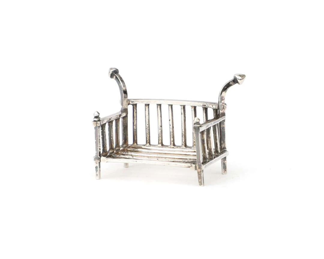 A miniature silver fire basket, Holland, 18th century