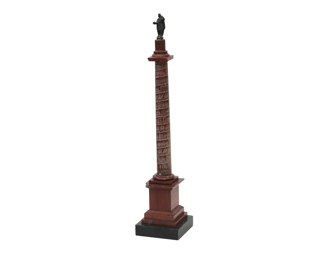 A Sienna marble 'Grand Tour souvenir' model of Trajan's Column, Italy