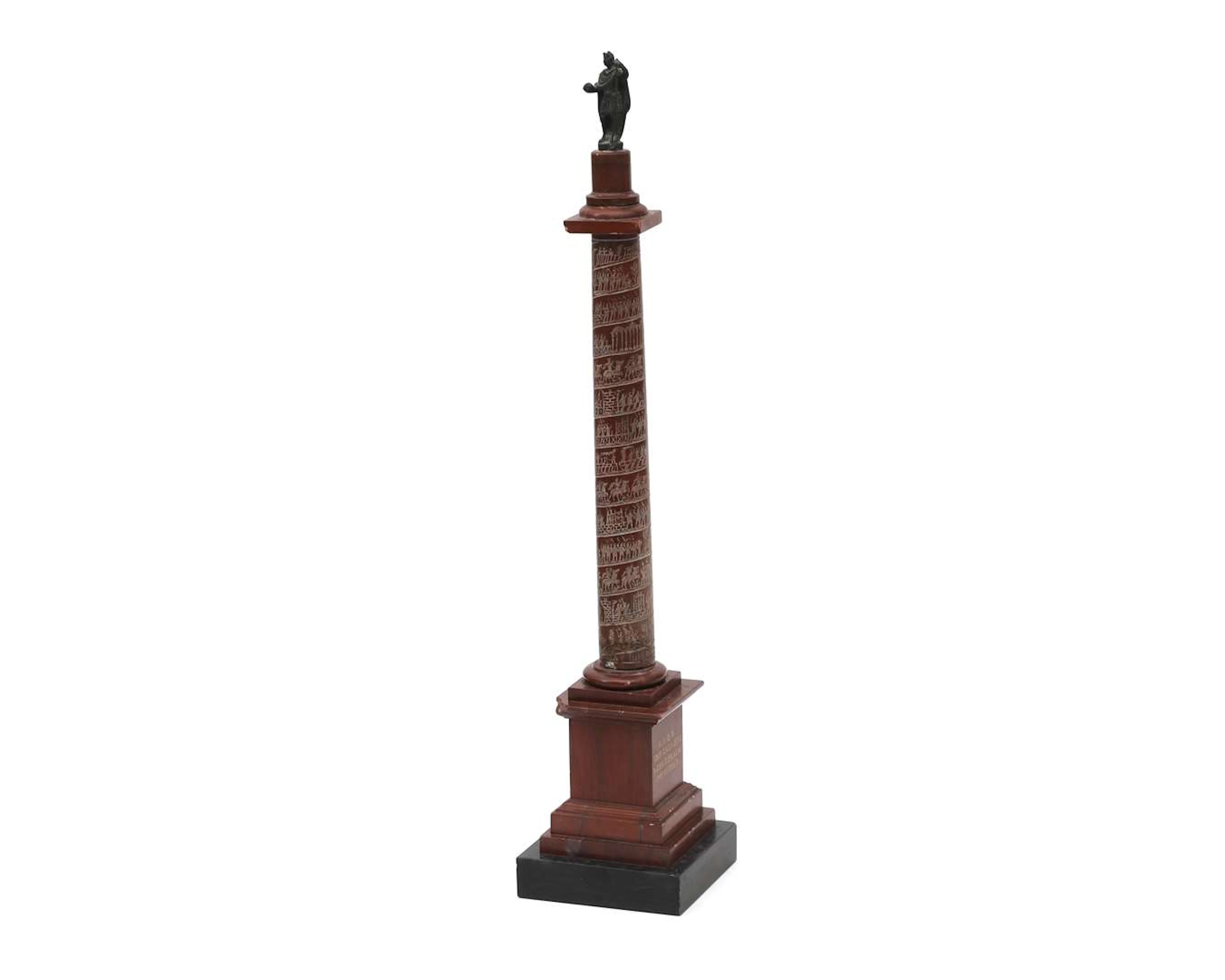 A Sienna marble 'Grand Tour souvenir' model of Trajan's Column, Italy