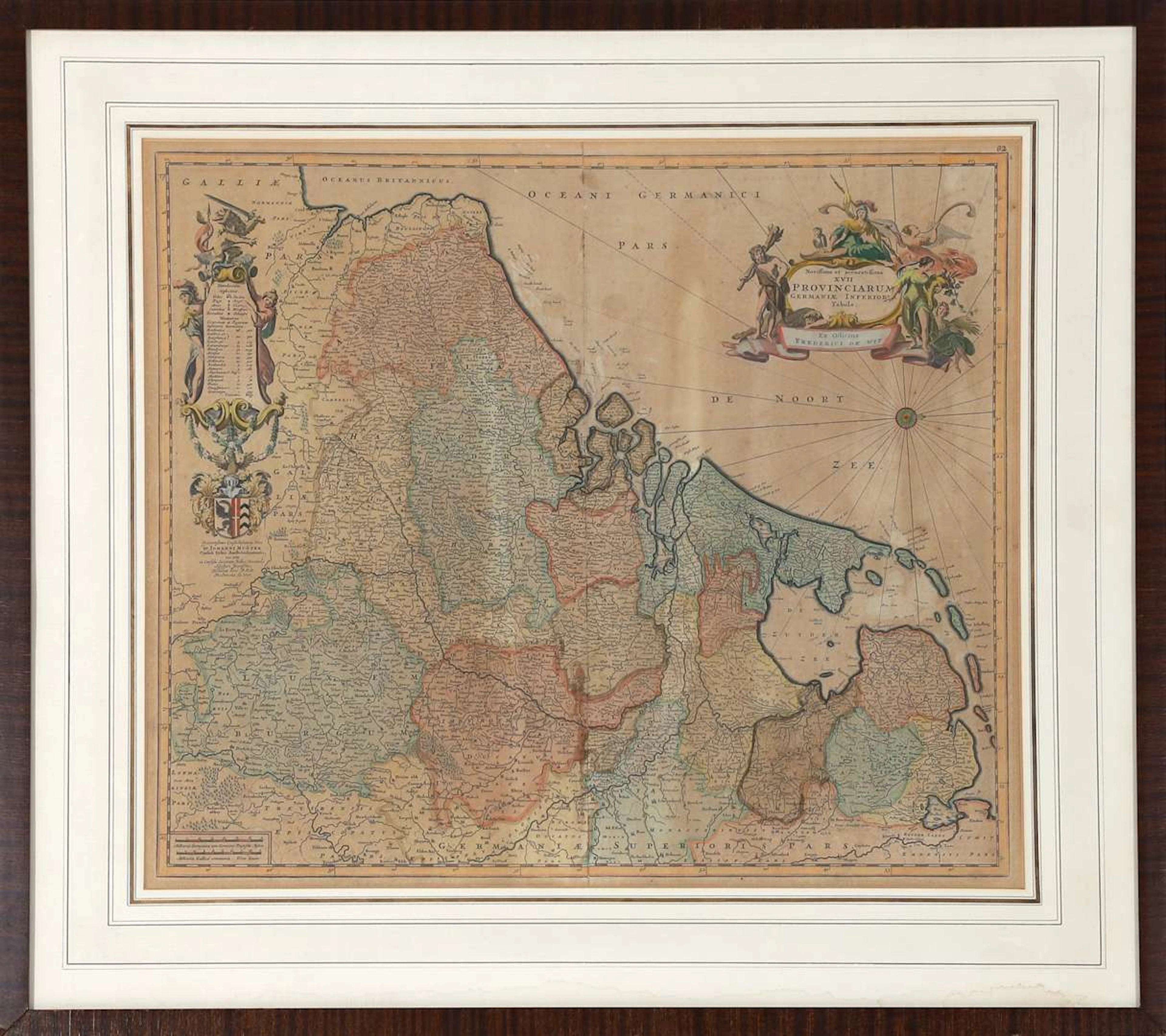 A map of the Low Countries, Frederik de Wit (1630–1706), 17th century