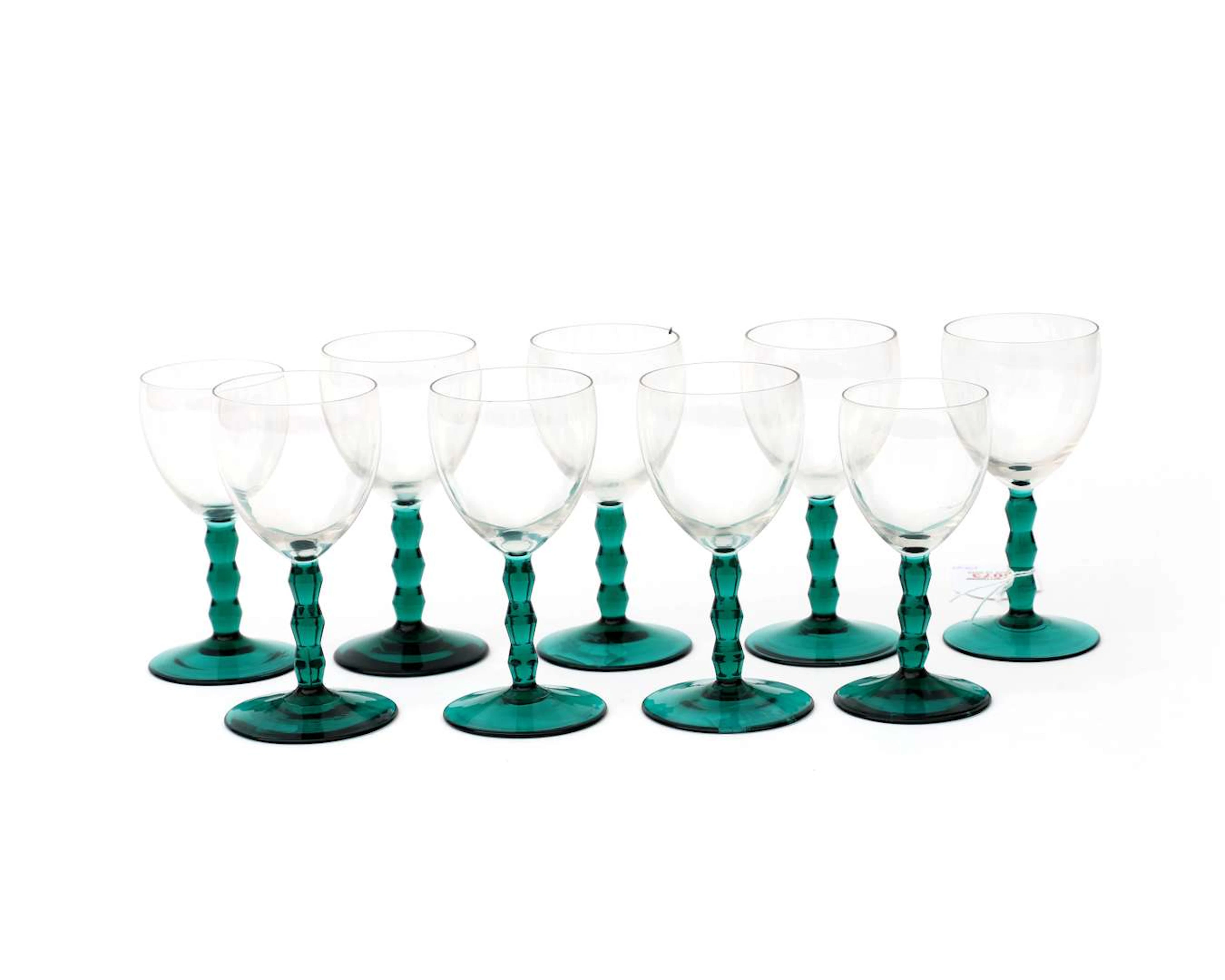 Willem Jacob Rozendaal (1899–1971), seven red wine glasses and two