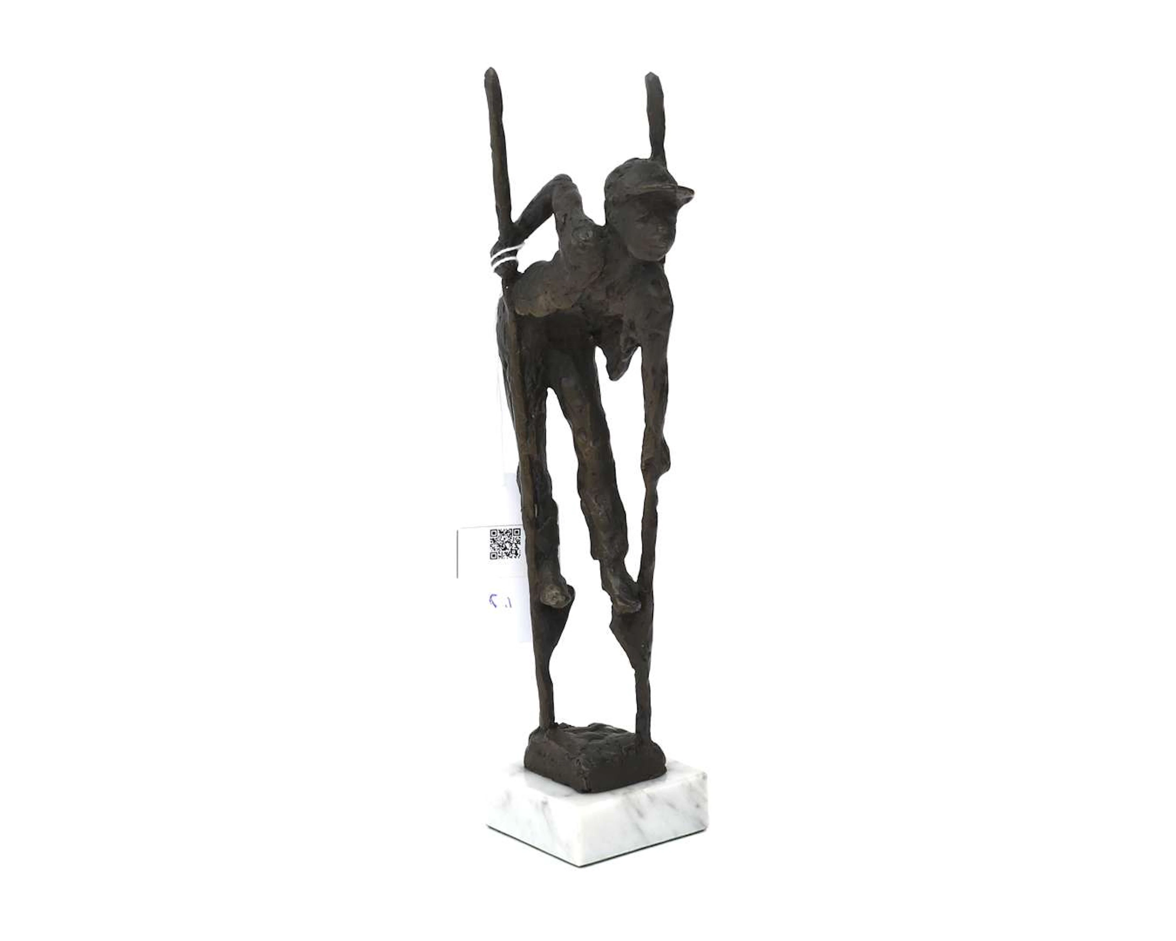 A bronze sculpture of a wader, 20th century