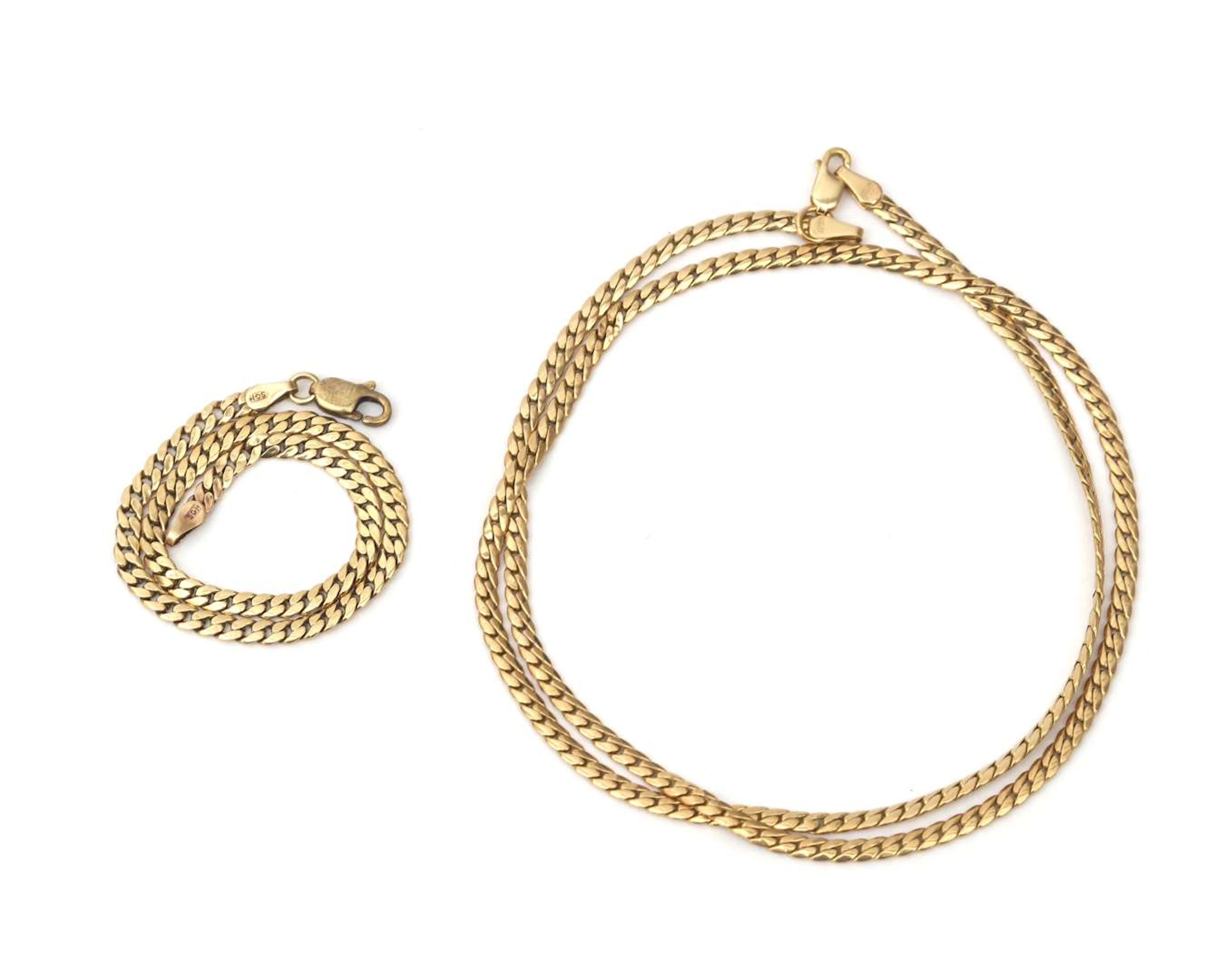 A lot comprising of 14k yellow gold jewellery pieces featuring faceted