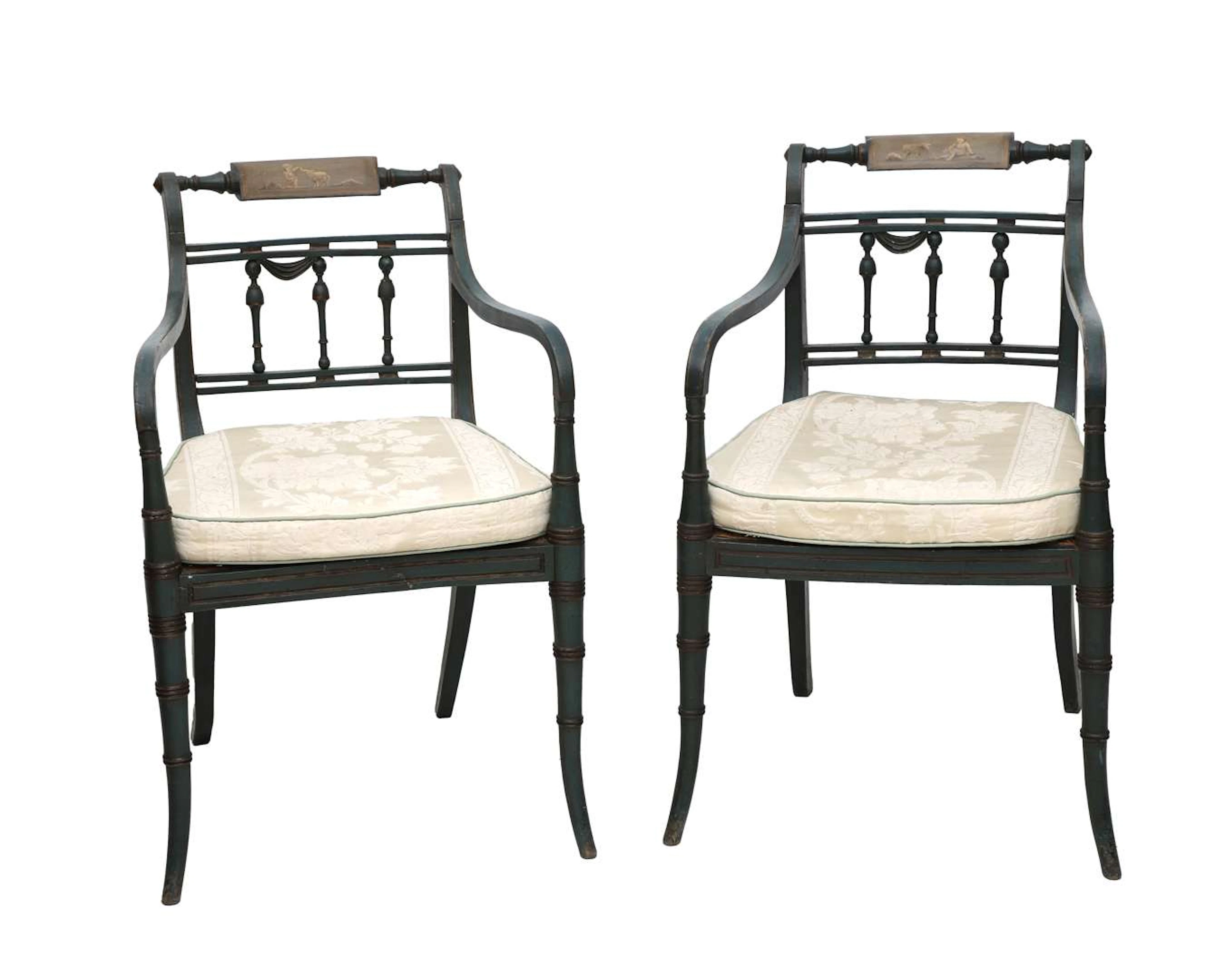 Two wooden armchairs, Europe, 19th century