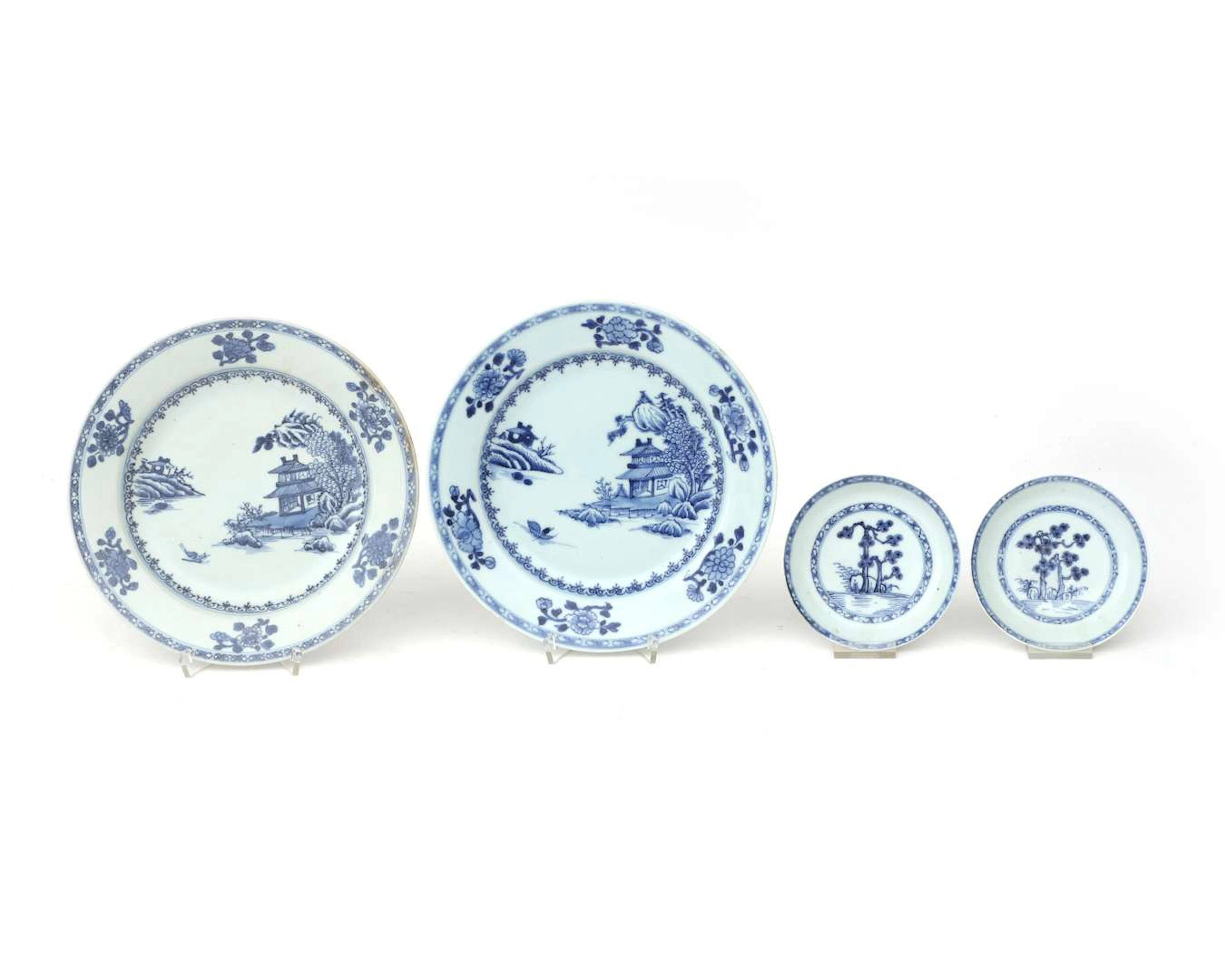Two plates and two saucers from the Nanking Cargo, China, 17th/18th century