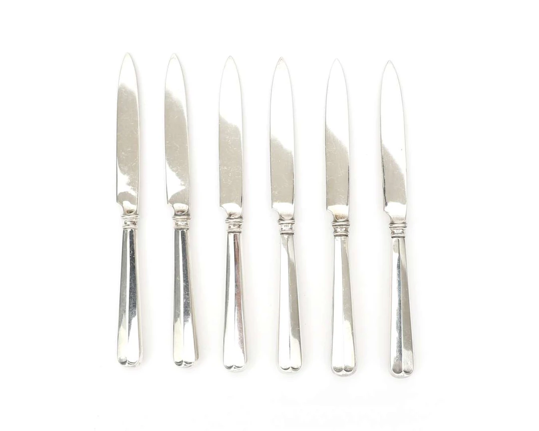 Six silver fruit knives, the Netherlands, Voorschoten, 1924