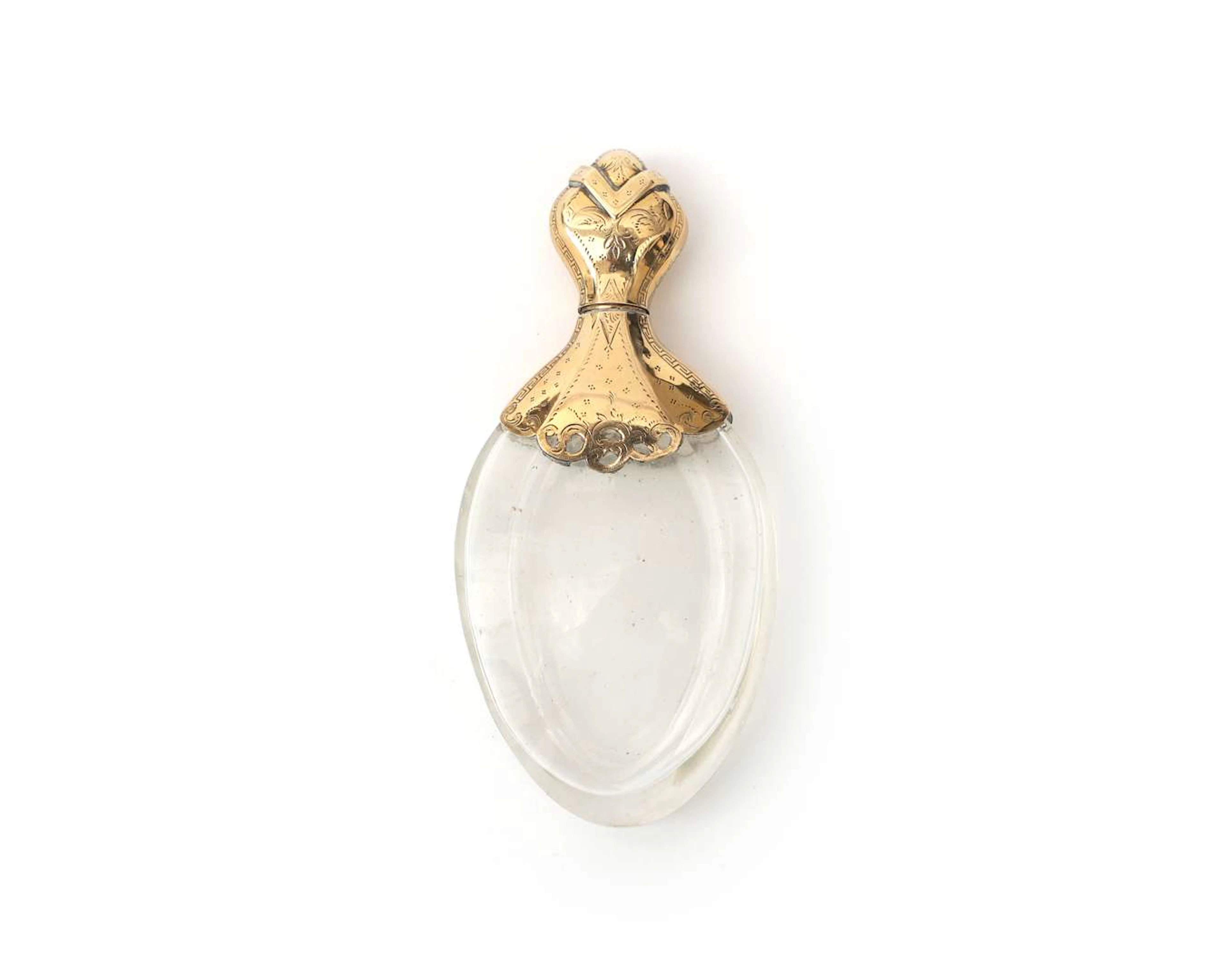 A crystal perfume bottle with a 14-carat yellow gold stopper, Netherlands