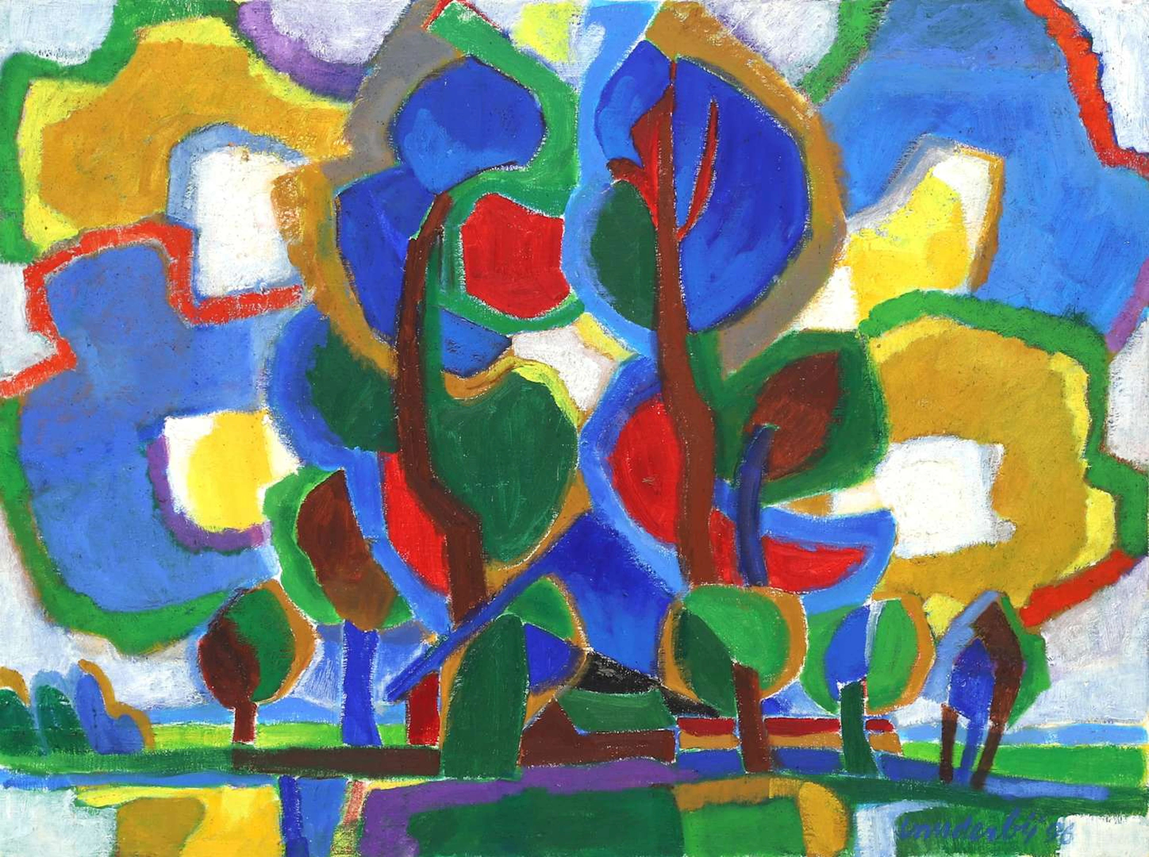 Jan Frearks van der Bij (1922-2013), Countryside with trees