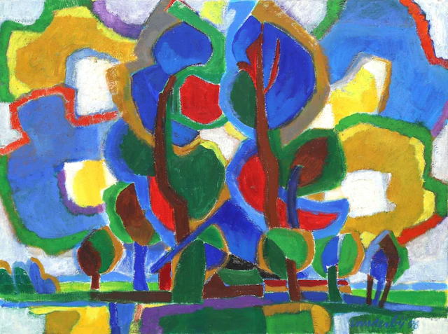Jan Frearks van der Bij (1922-2013), Countryside with trees