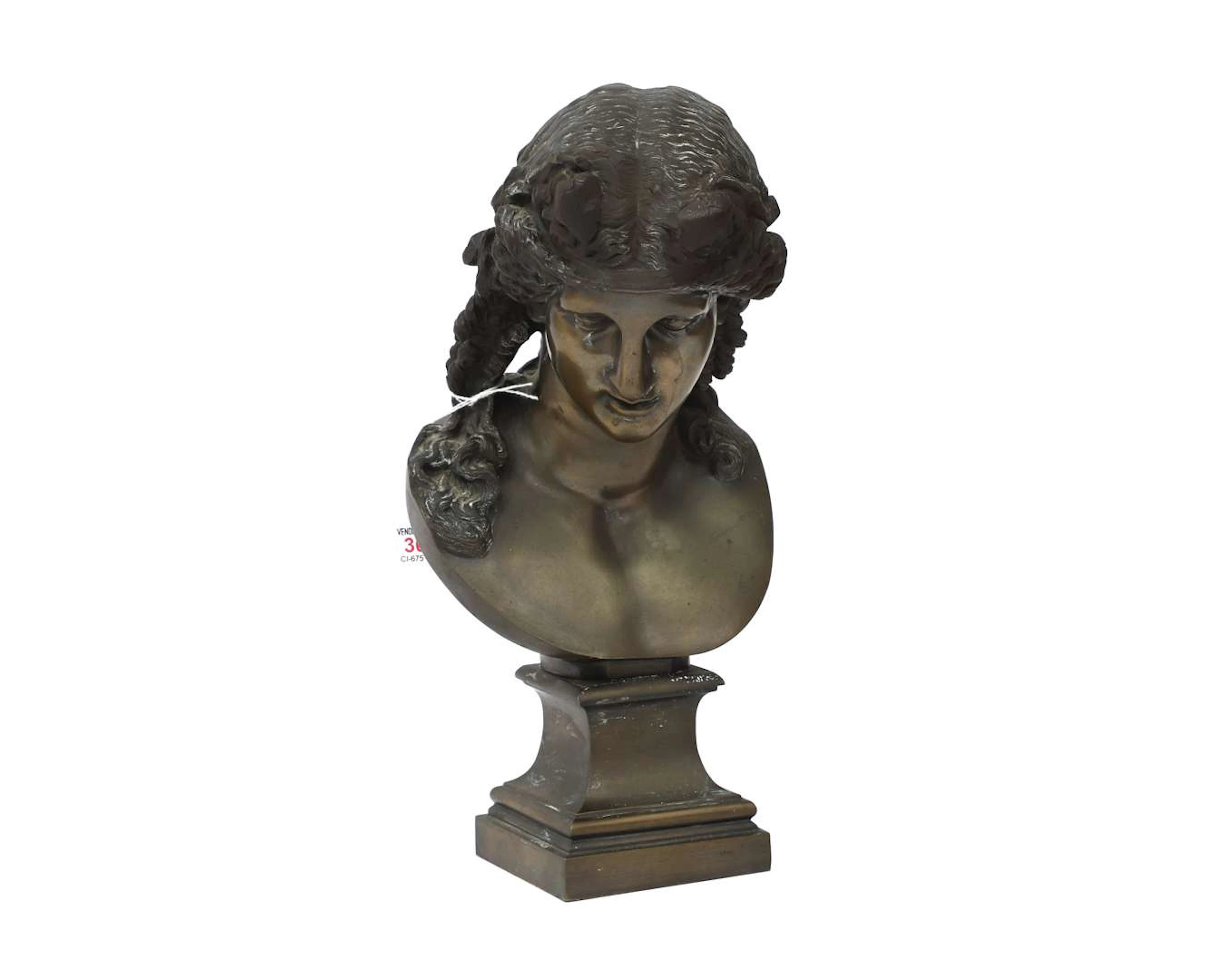 A bronze bust depicting Ariadne, 19th/20th century