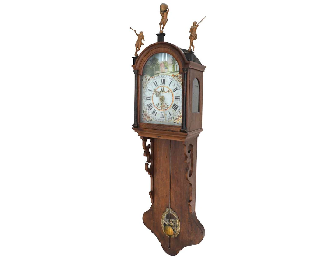 An oak 'Frisian' tail clock, Holland, ca. 1900