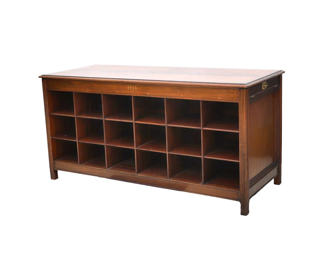 A mahogany piece of office furniture, England, 20th century