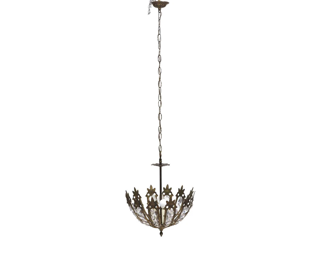 A brass pendant lamp, 20th century