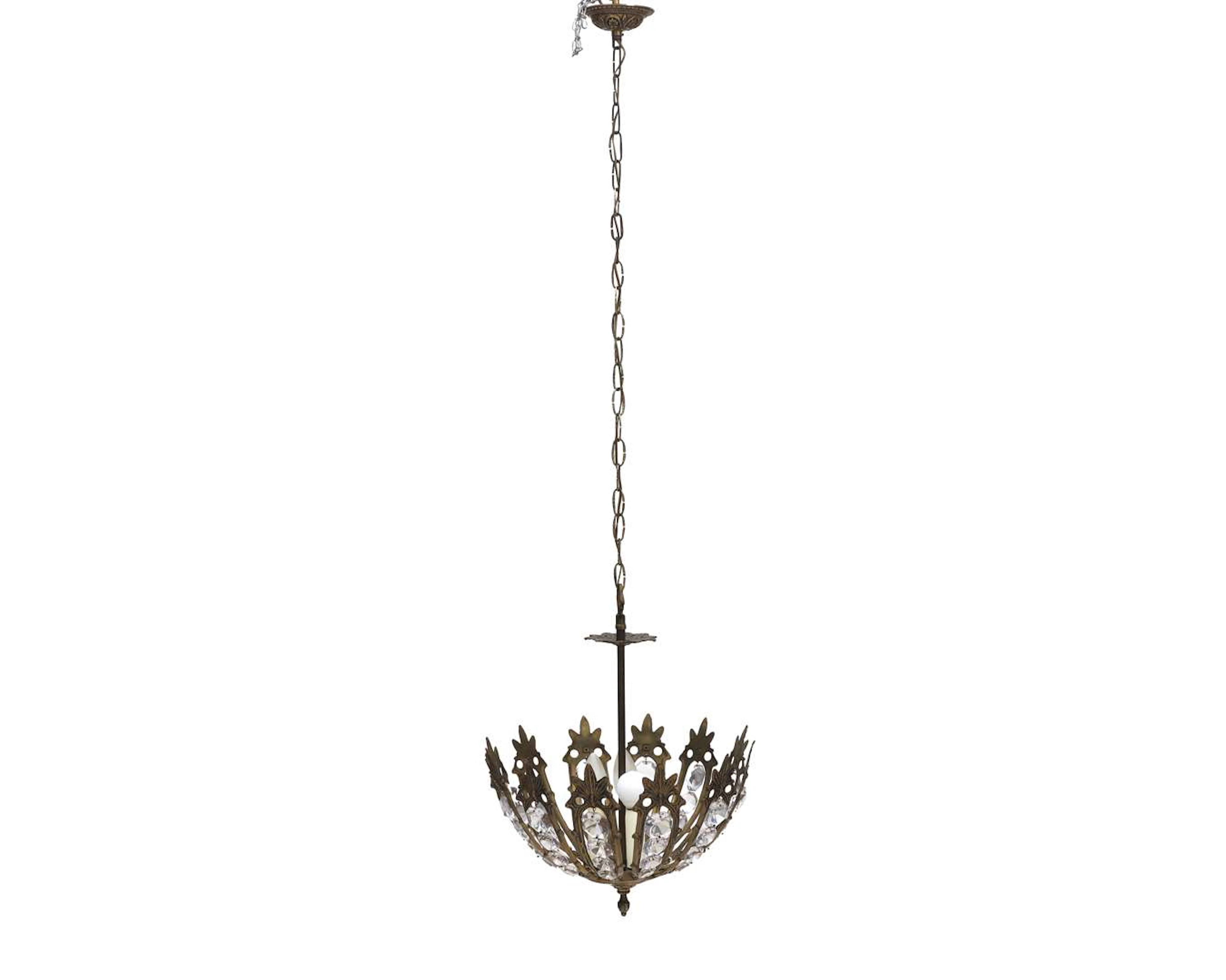 A brass pendant lamp, 20th century