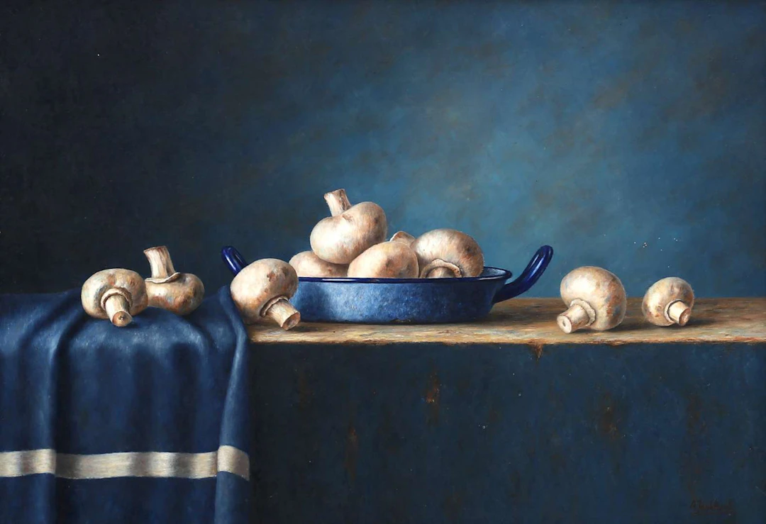 Annelies Jonkhart (1945), Still Life with Mushrooms