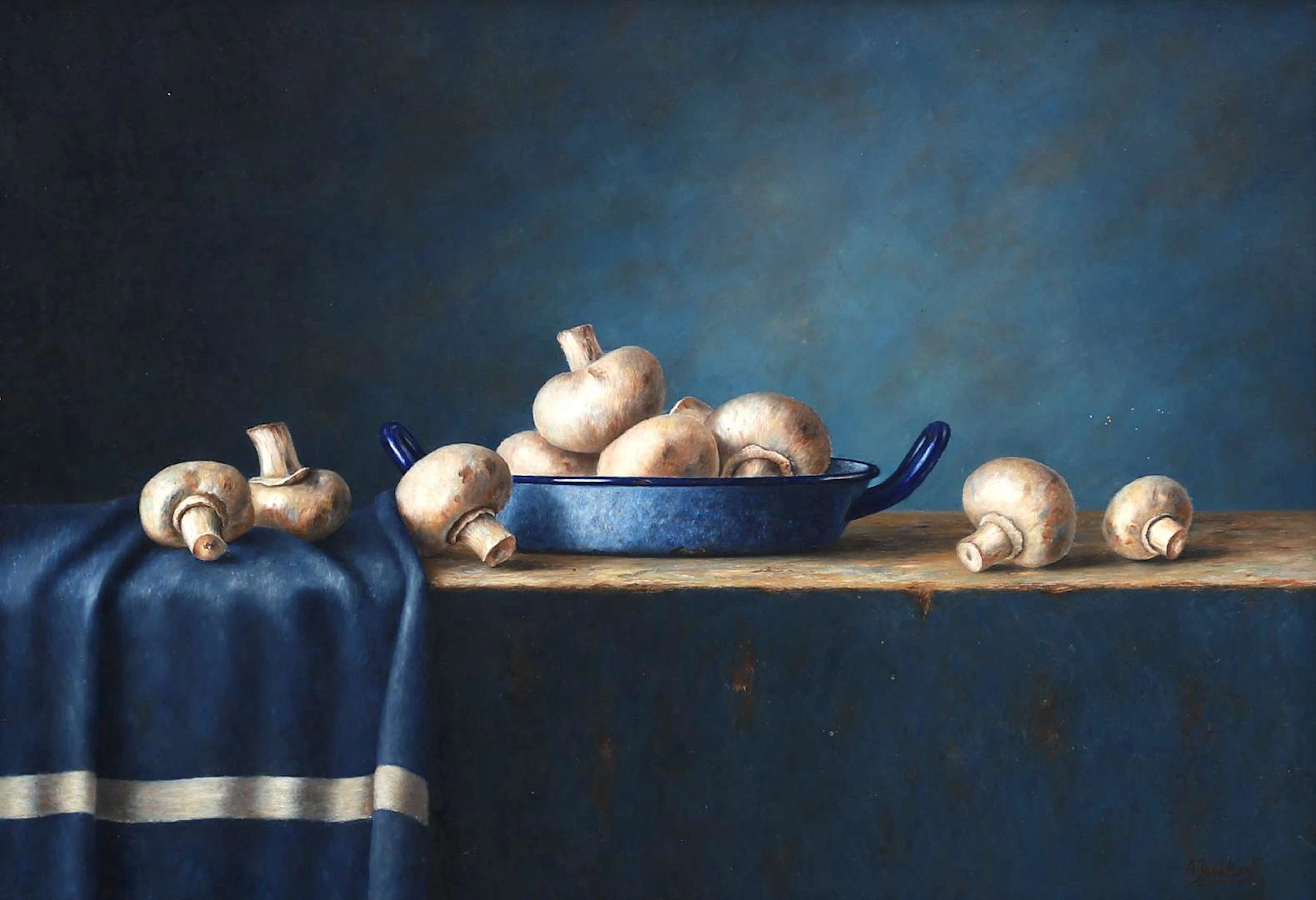 Annelies Jonkhart (1945), Still Life with Mushrooms