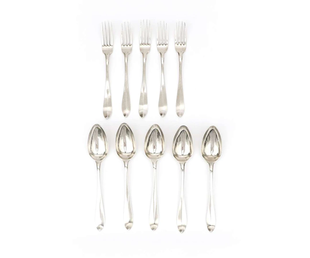 A ten-piece silver cutlery set, Holland, Breda, 1831