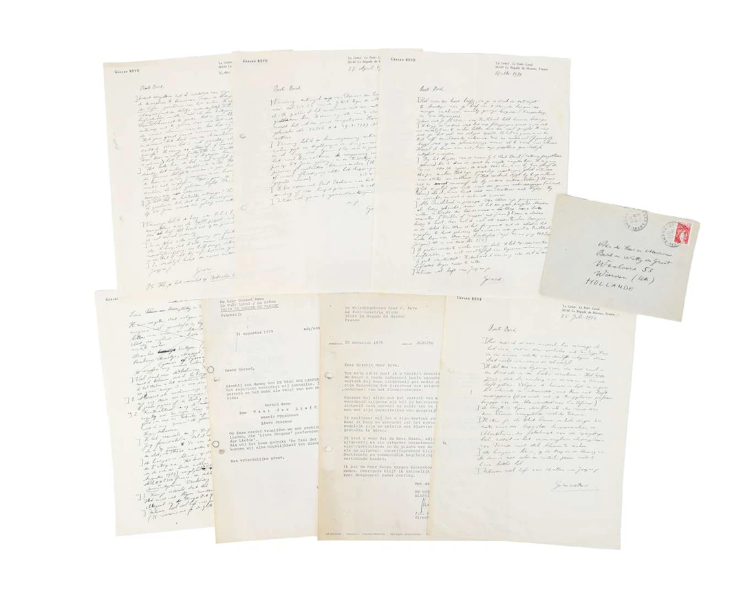 Gerard Reve – 5 original handwritten letters on 5 sheets, each written