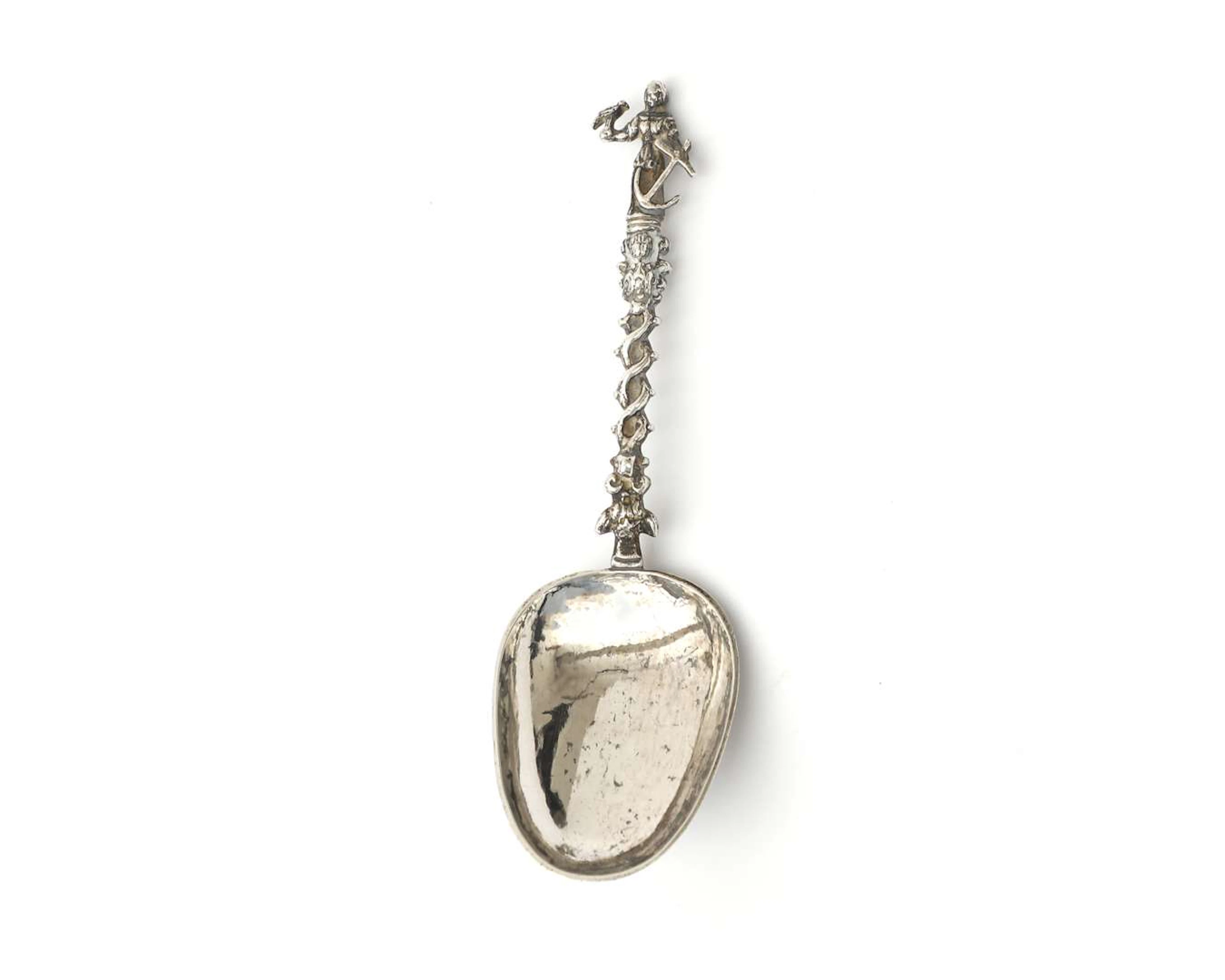 A silver ceremonial spoon, Holland, 18th century