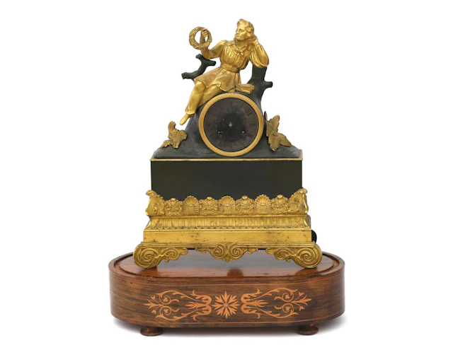 An ormolu gilt bronze Charles X mantel clock, France, c. 1830
