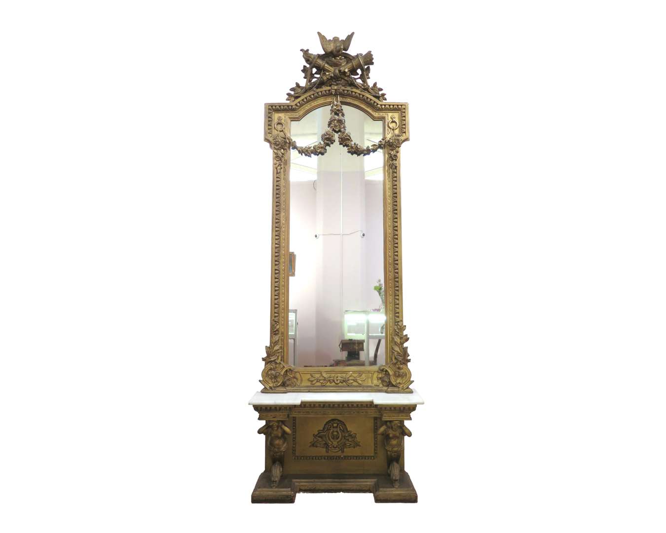 A hall mirror with trumeau, France, 1st half 20th century