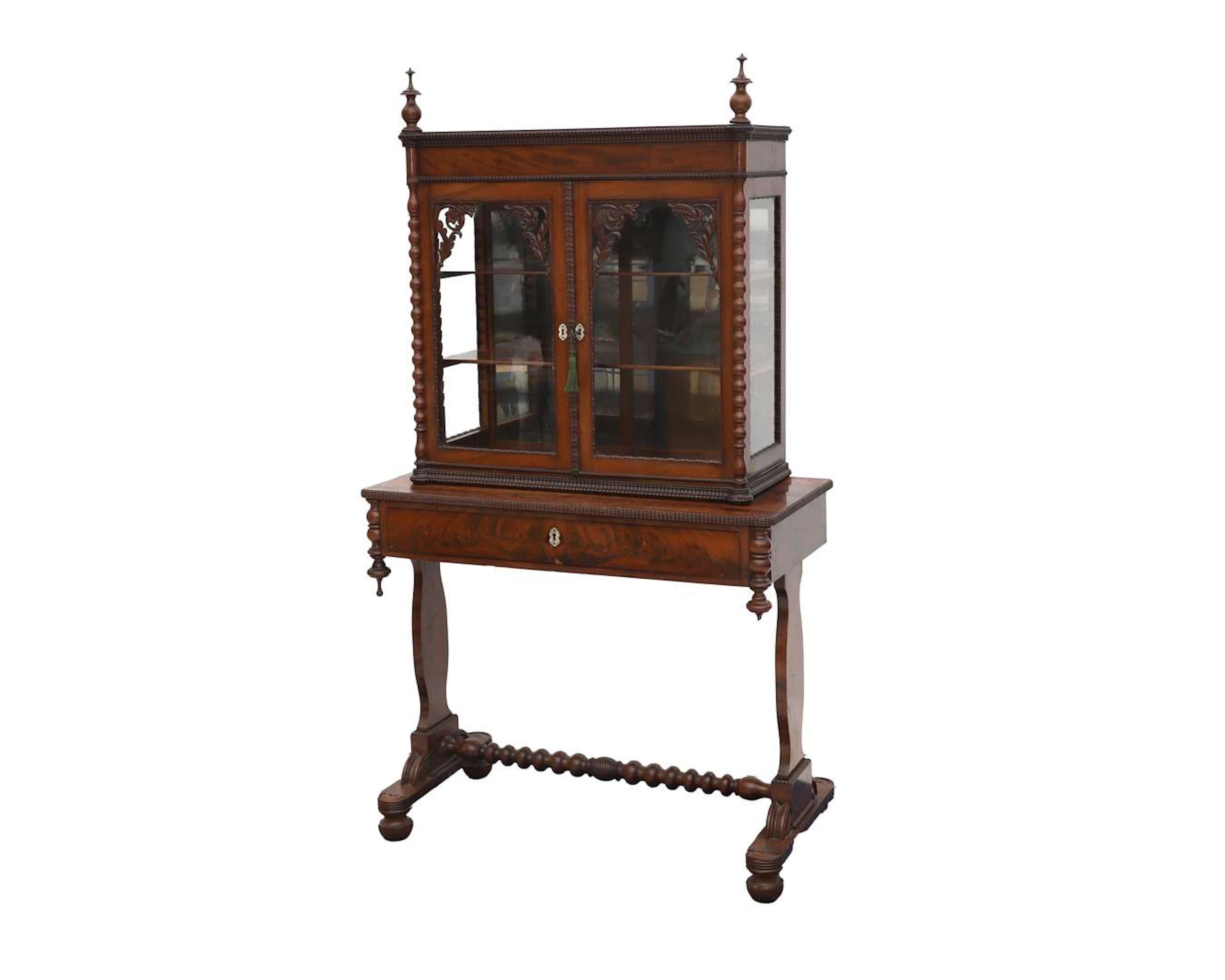 A mahogany display case, Holland, 19th century