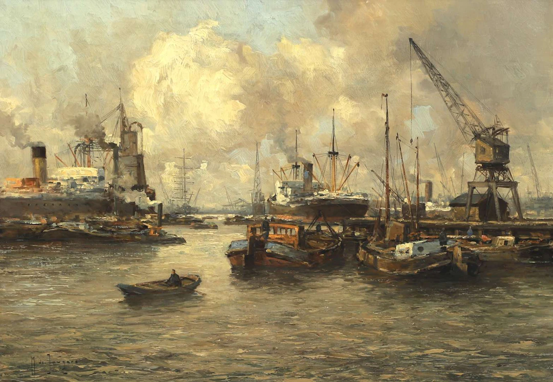 Marinus the Younger (1912–1978), View of the Port of Rotterdam