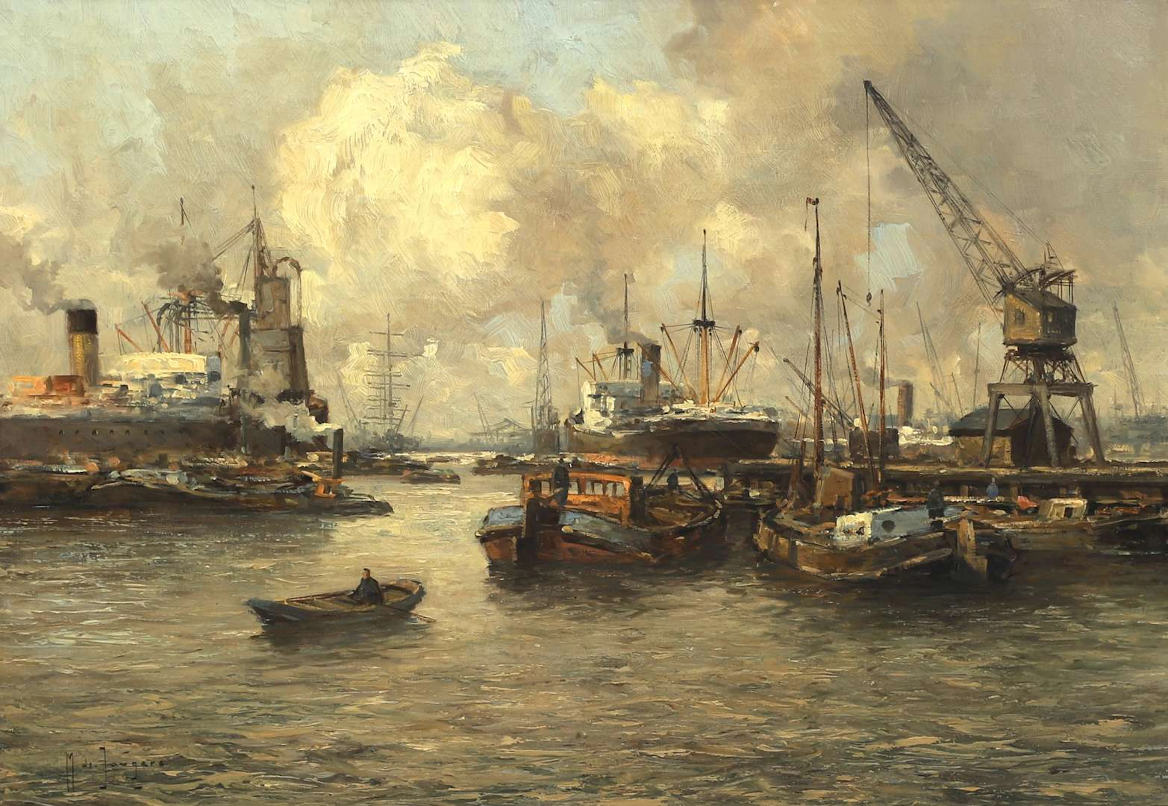Marinus de Jongere (1912–1978), View of the Port of Rotterdam