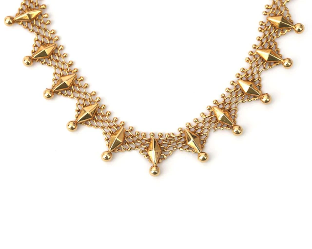 An 18-carat yellow gold gallery-link necklace