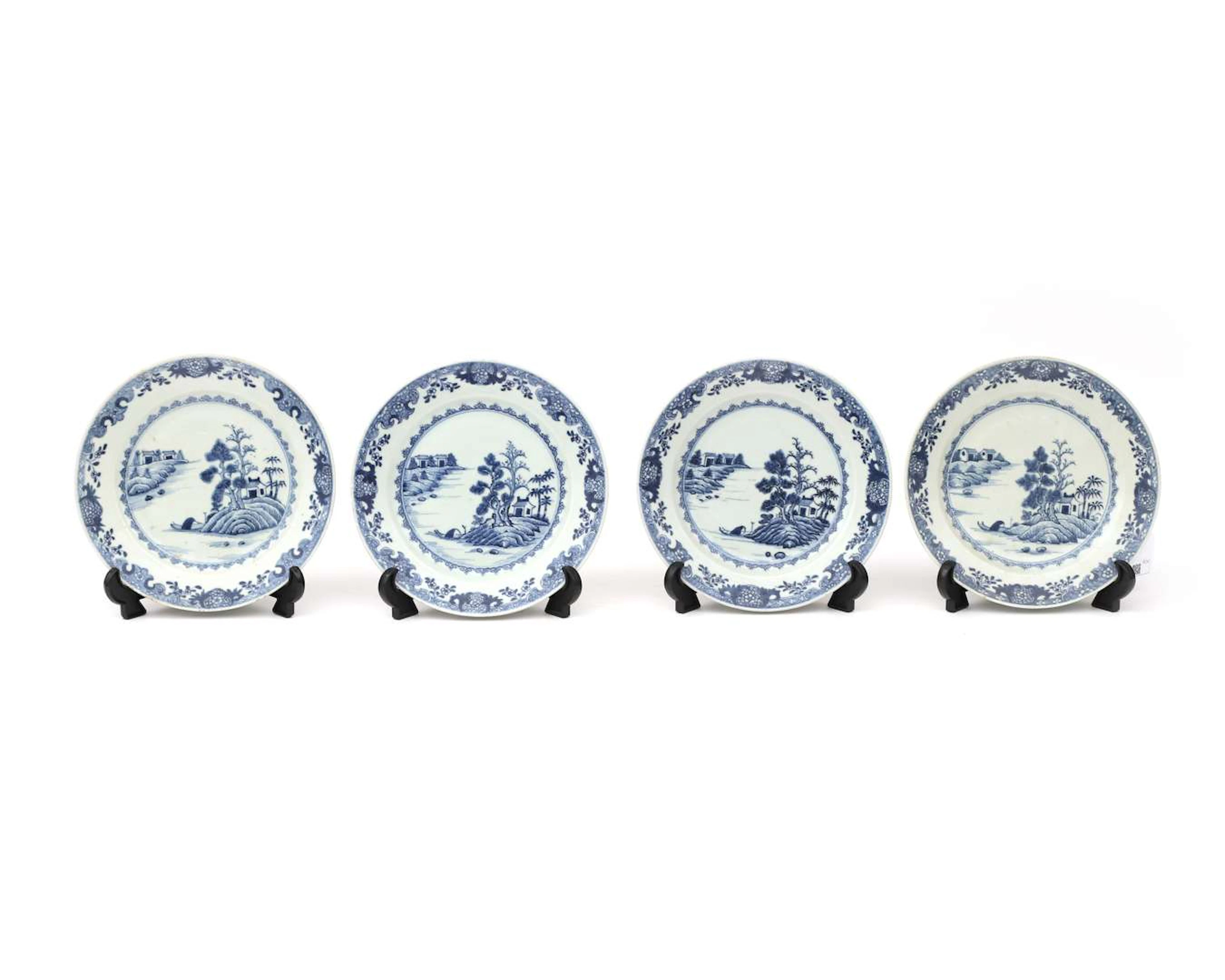 Four porcelain plates, China, Qianlong period (1736–1795), 18th century