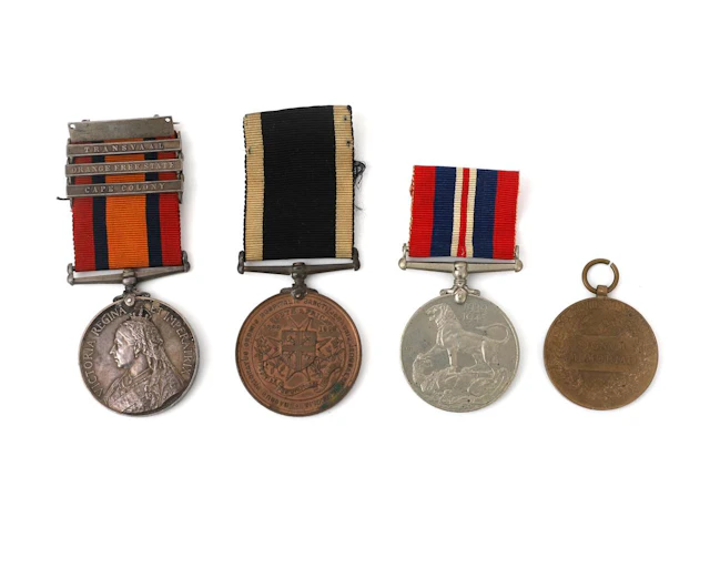 Two medals relating to the Second Boer War in South Africa, England