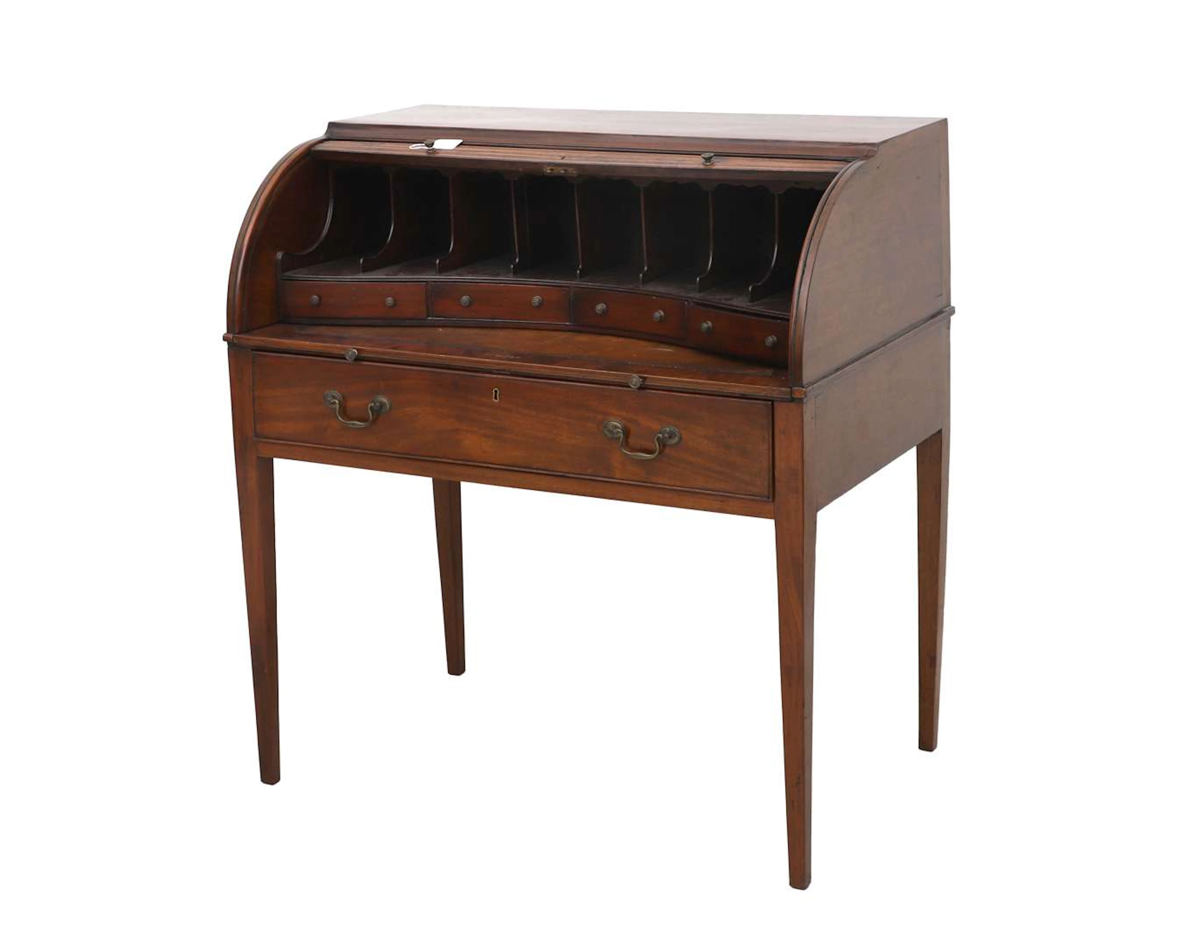 A mahogany cylindrical desk, England, c. 1900