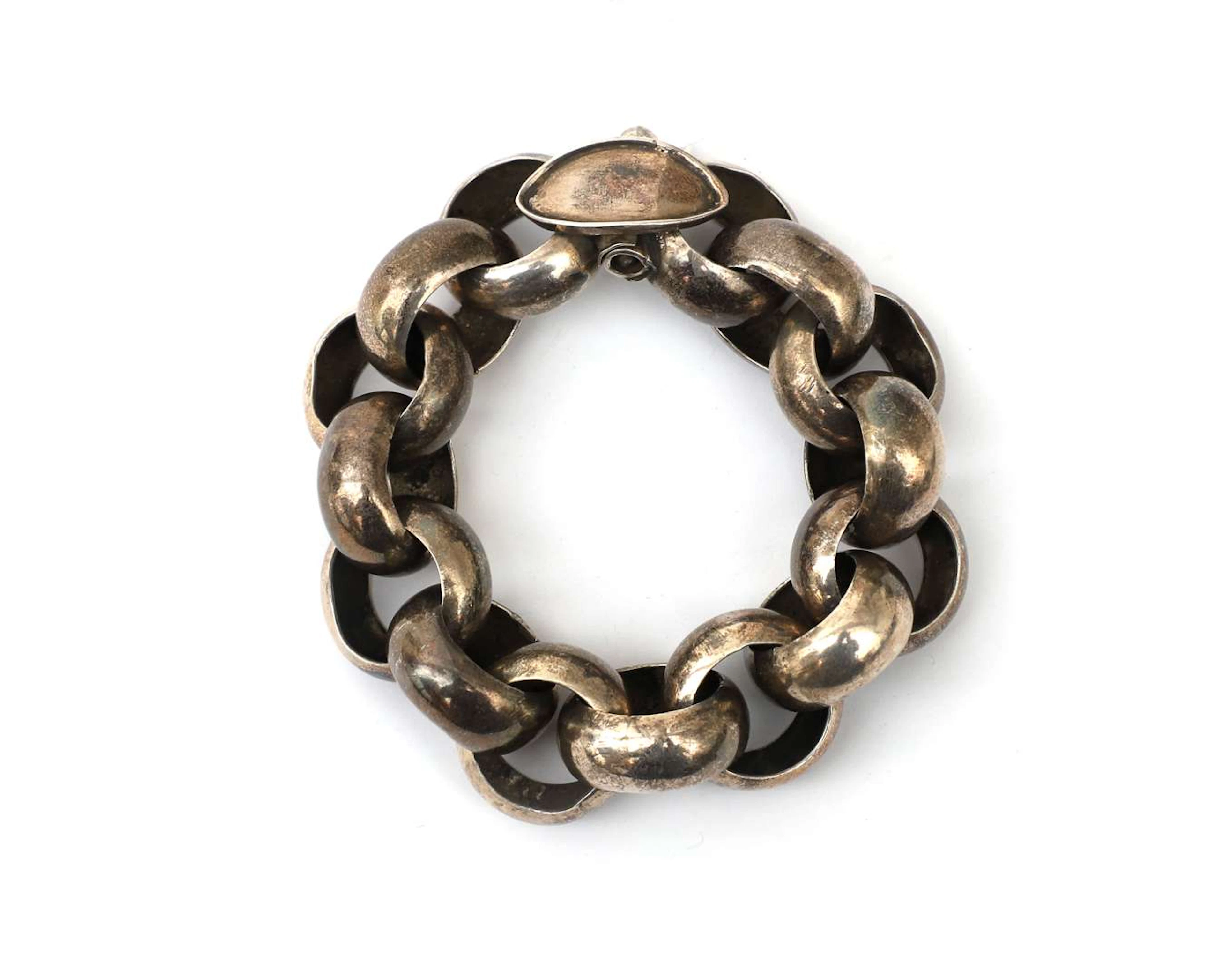 A sterling silver link bracelet