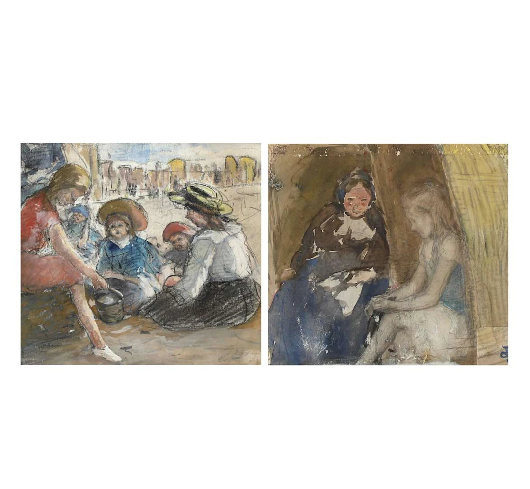 Johan Antonie de Jonge (1864–1927), Double-sided drawing ‘Building