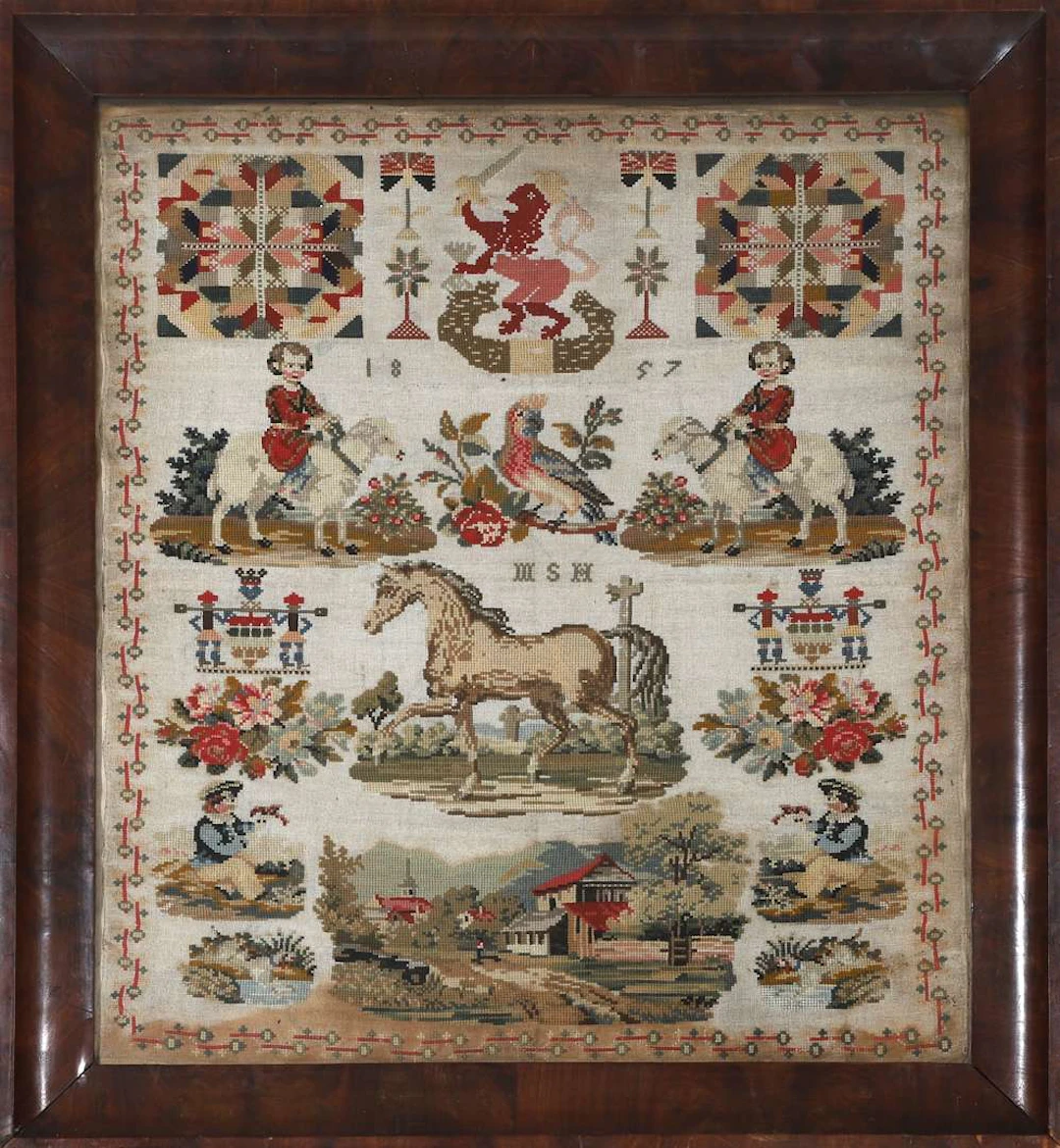 An embroidered sampler, the Netherlands, 19th/20th century
