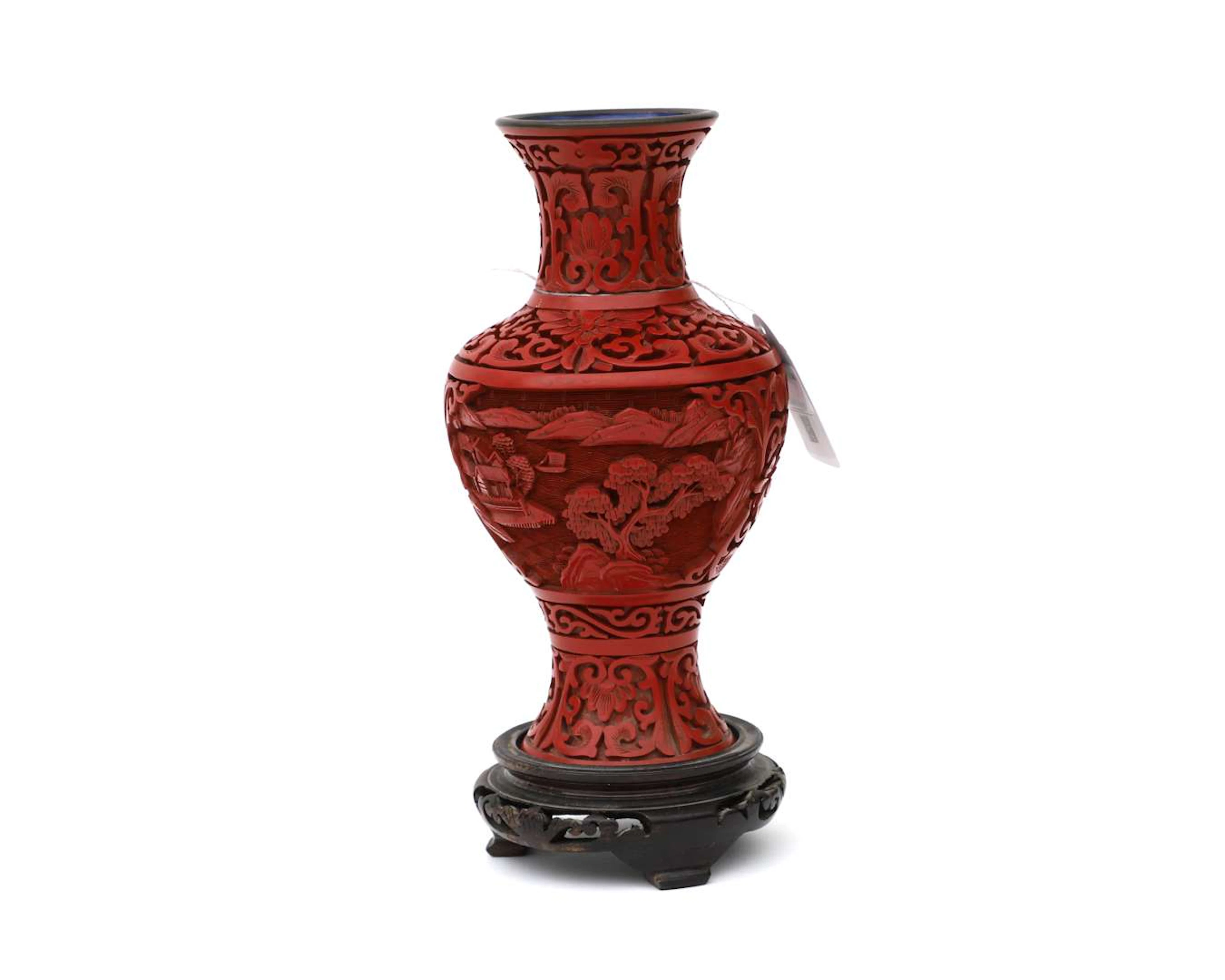 A red-glazed baluster vase, China, 20th century