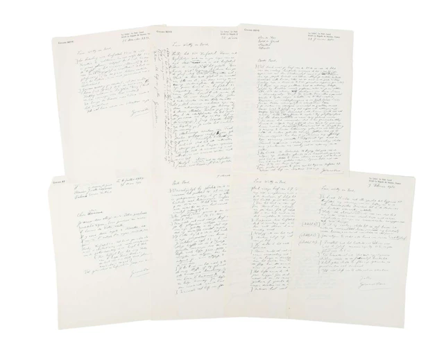 Gerard Reve – 7 original handwritten letters on 7 sheets of paper