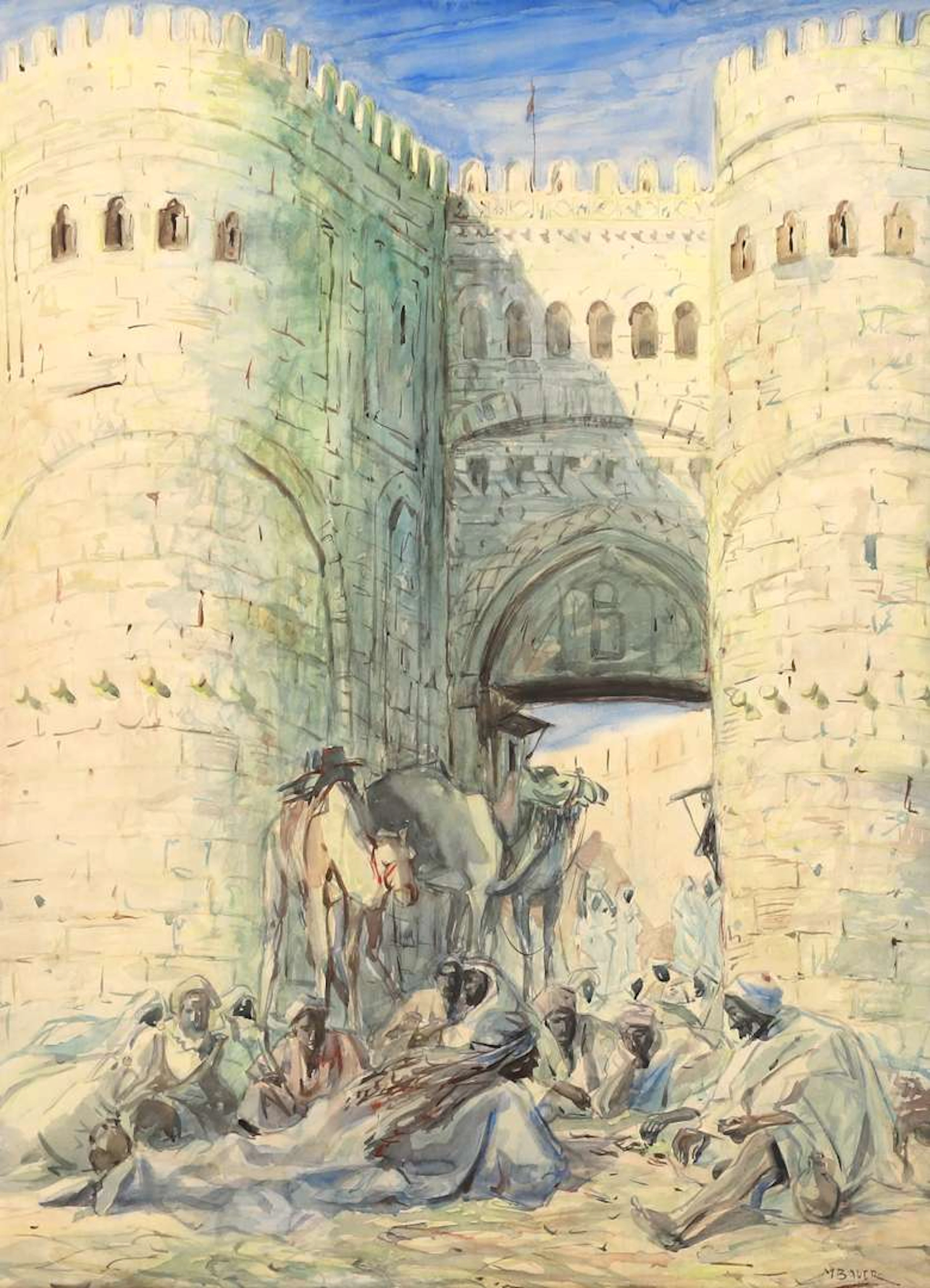 Marius Bauer (1867–1932), Figures by an Oriental Gate