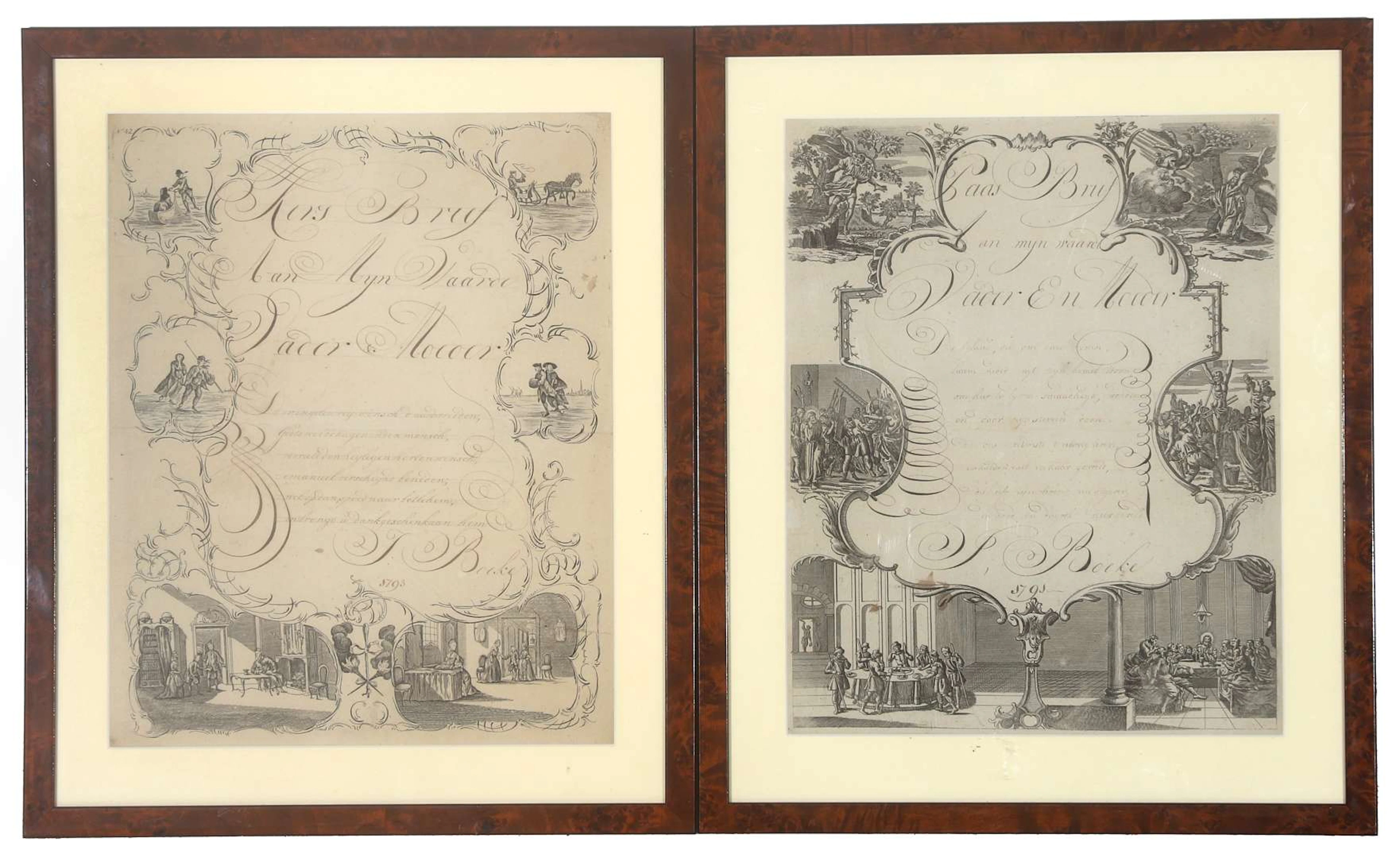 An Easter letter and Christmas letter, Holland, 1793 and 1795