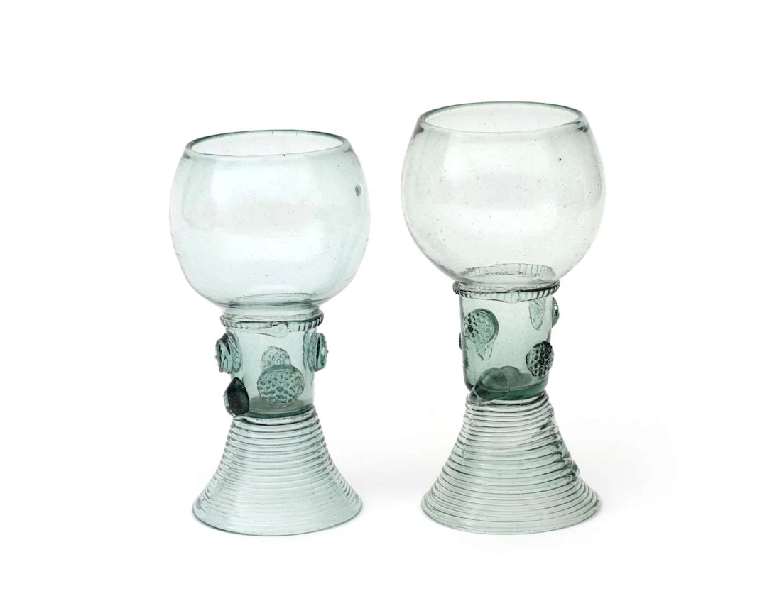 Two glass goblets, Holland, 17th/18th century