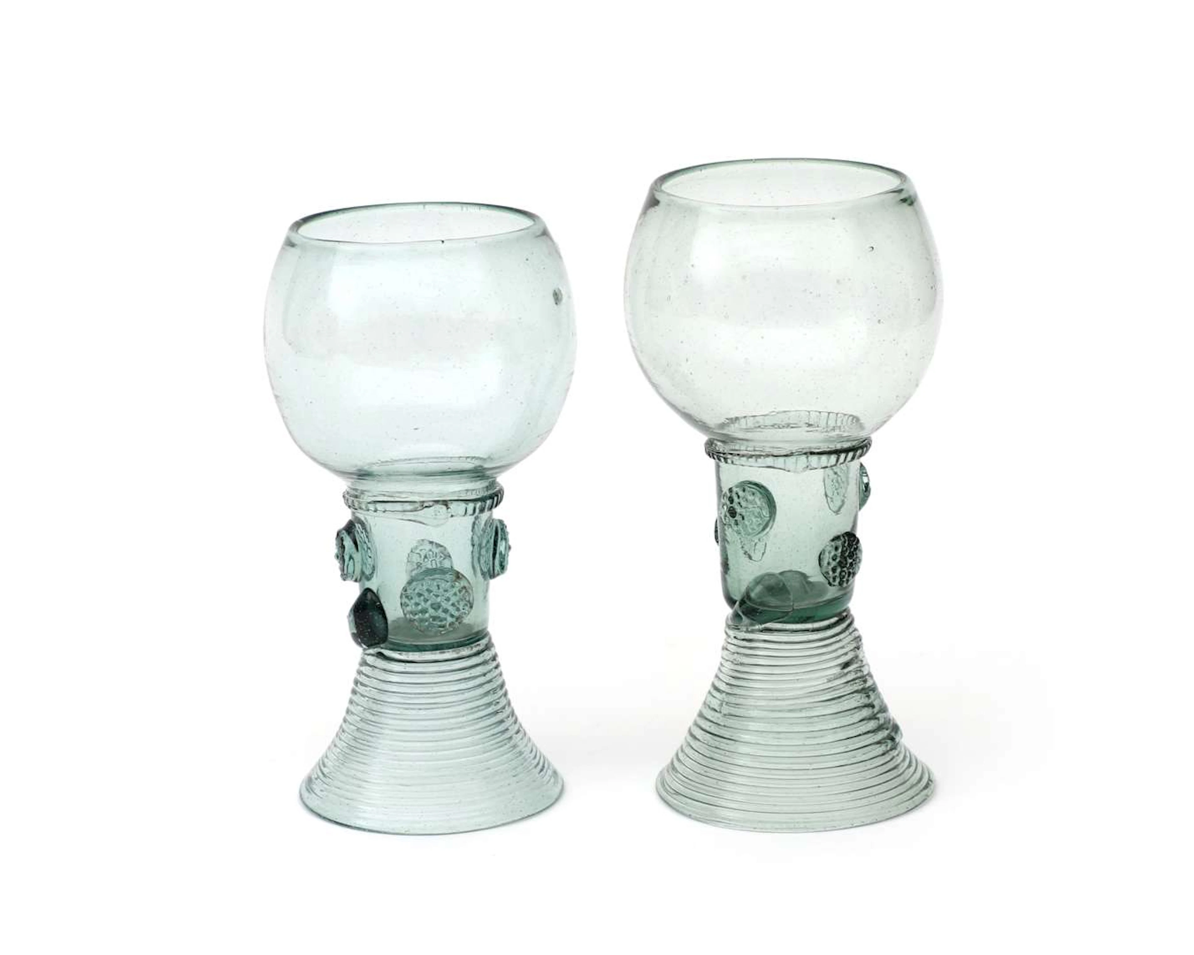 Two glass goblets, Holland, 17th/18th century