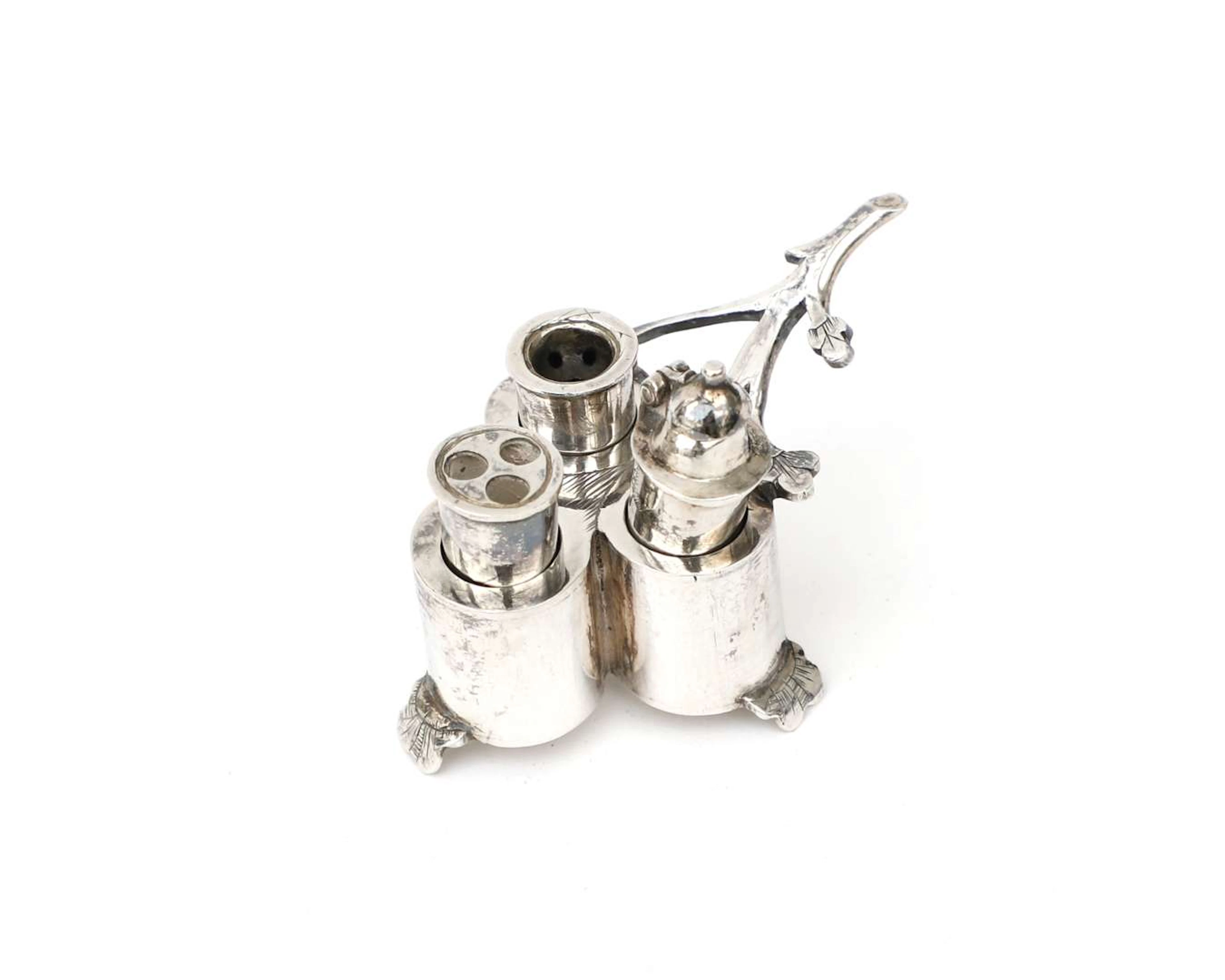 A silver miniature ink set, Holland, Amsterdam, 1770