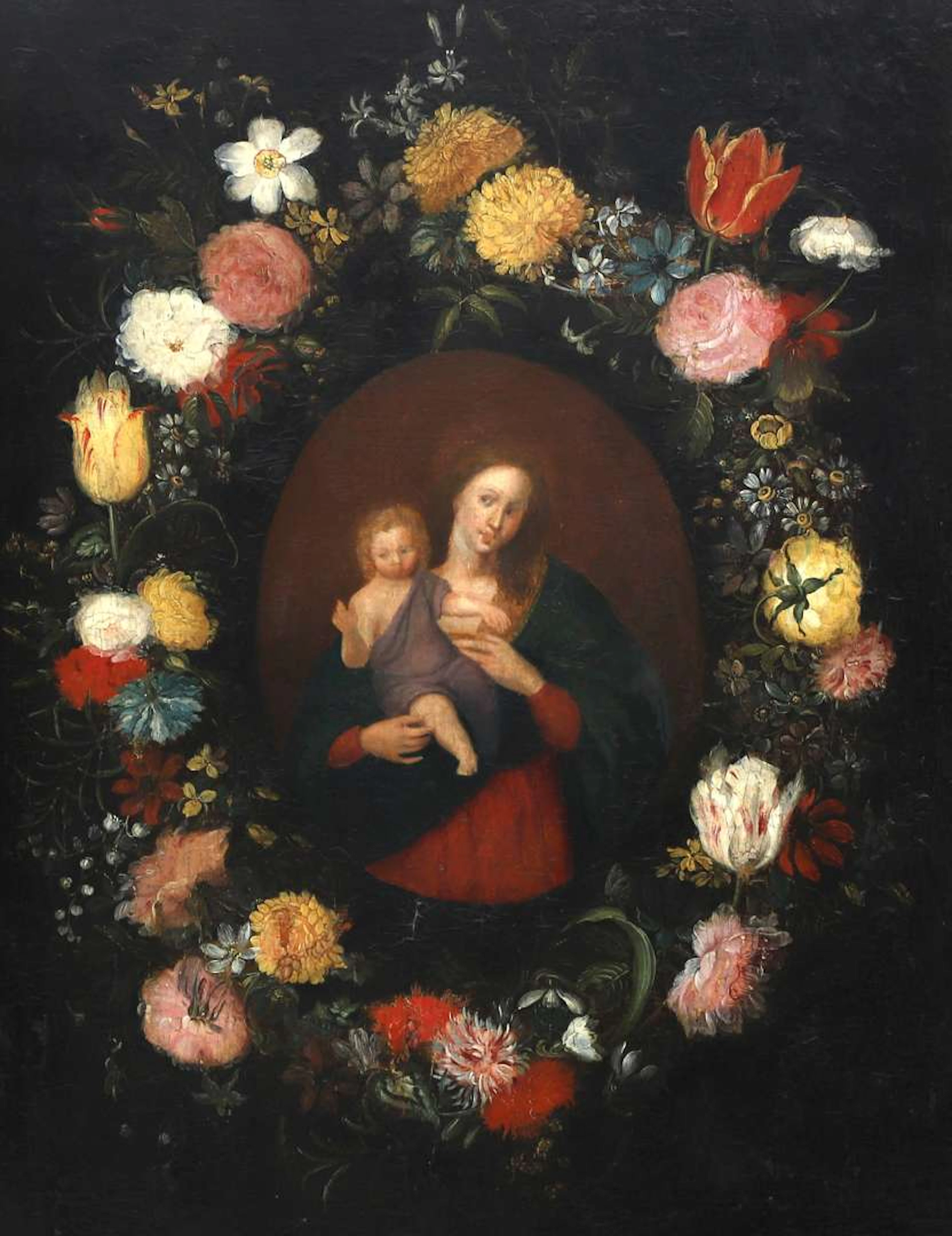 Antwerp School (18th century), ‘Madonna and Child surrounded by a